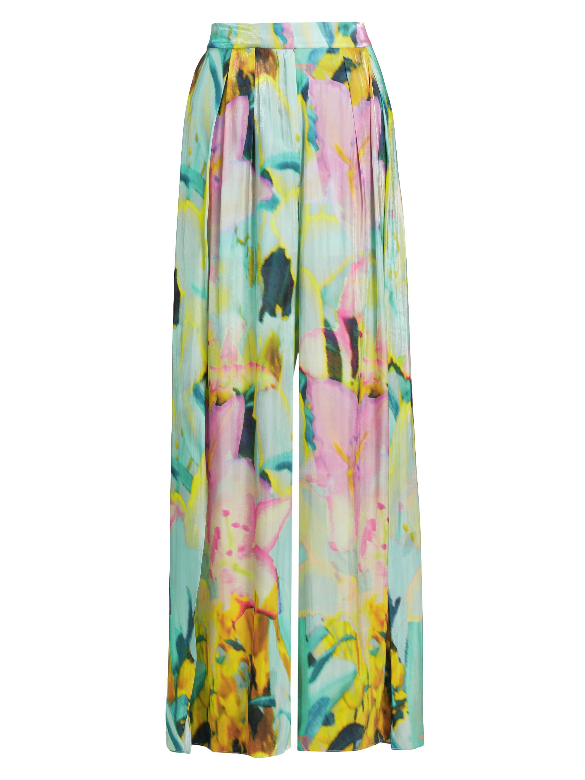 Kobi Halperin Women's Loretta Lotus Metallic Satin Wide-Leg Pants - Capri Multi