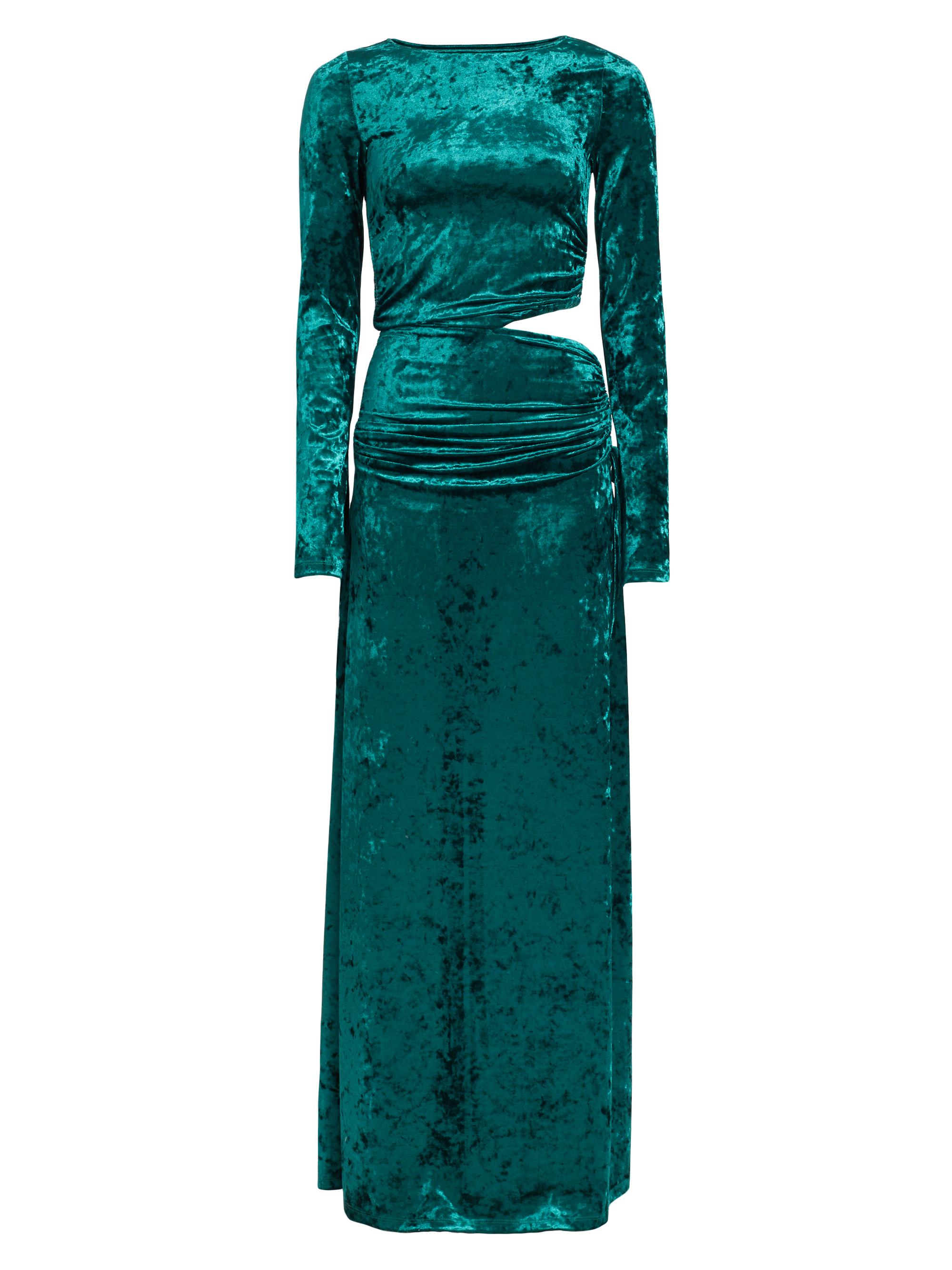 Kivari Women's Violetta Cut-Out Velvet Maxi Dress - Petrol