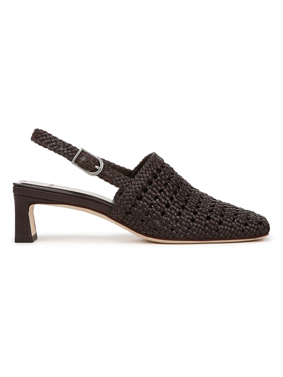 Vince Eris Woven Leather Slingback Pumps | Saks Fifth Avenue