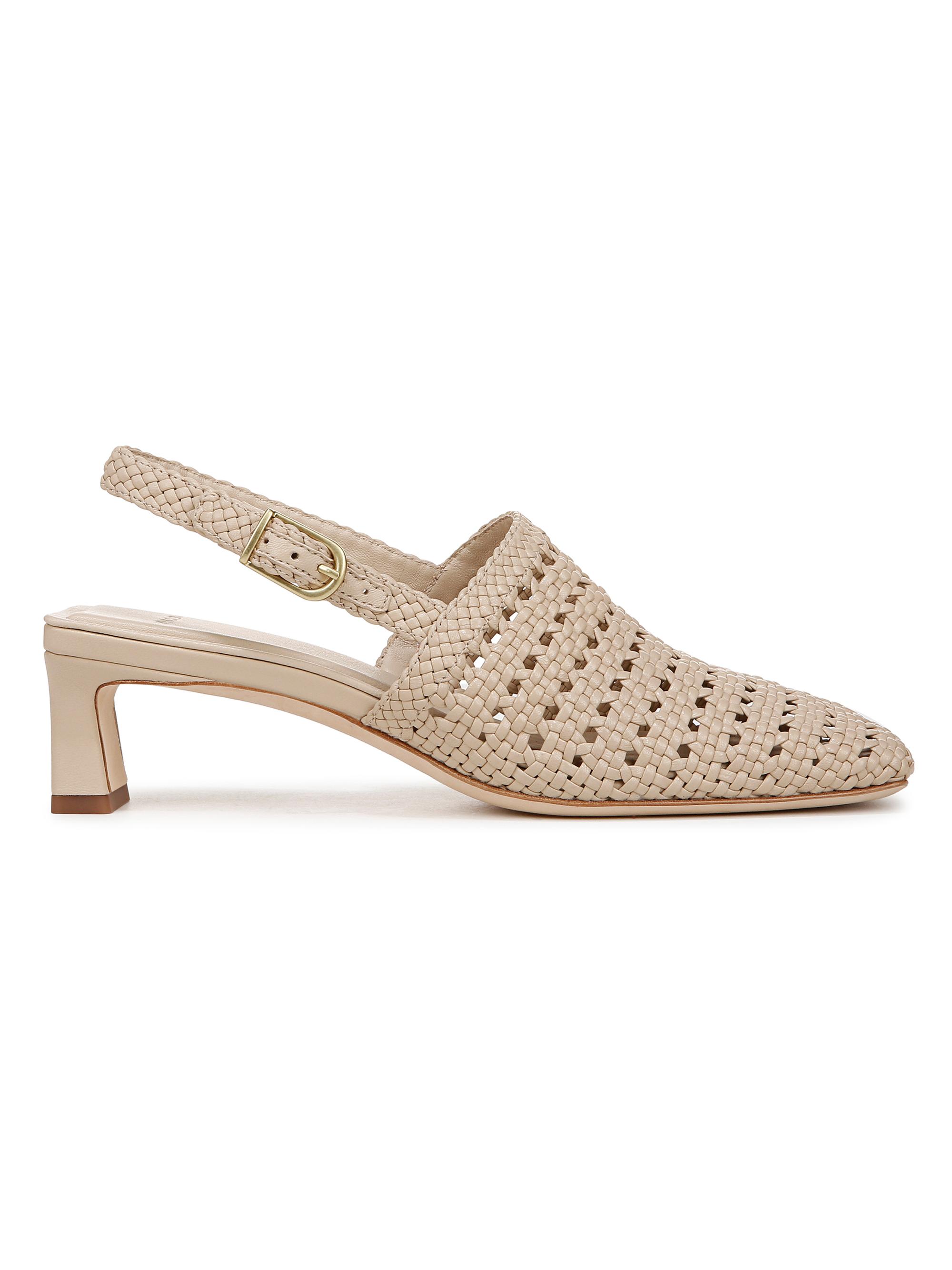 Vince Women's Eris Woven Leather Slingback Pumps - Birch Sand