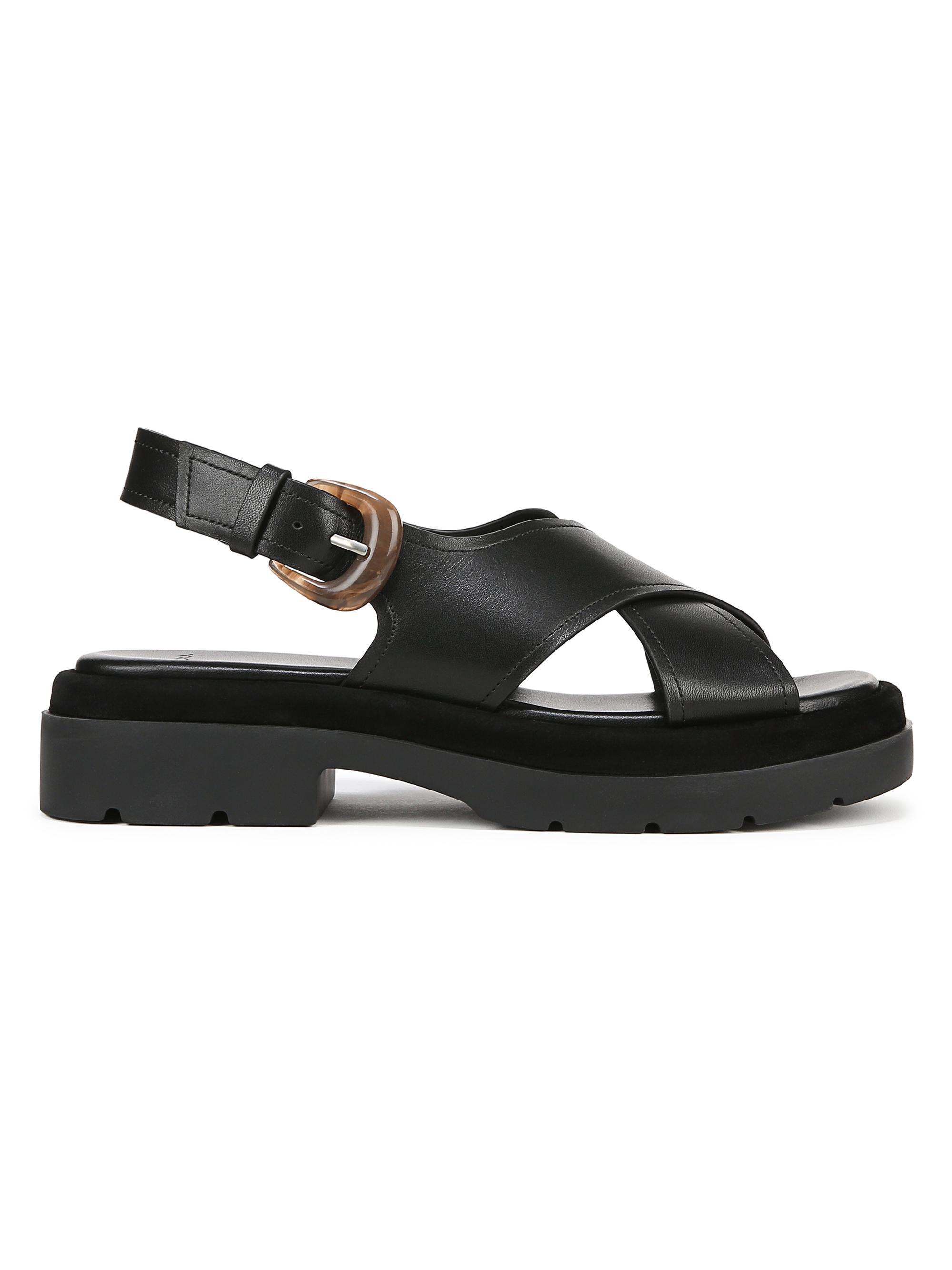 Vince Women's Helena Crisscross Leather Sandals - Black
