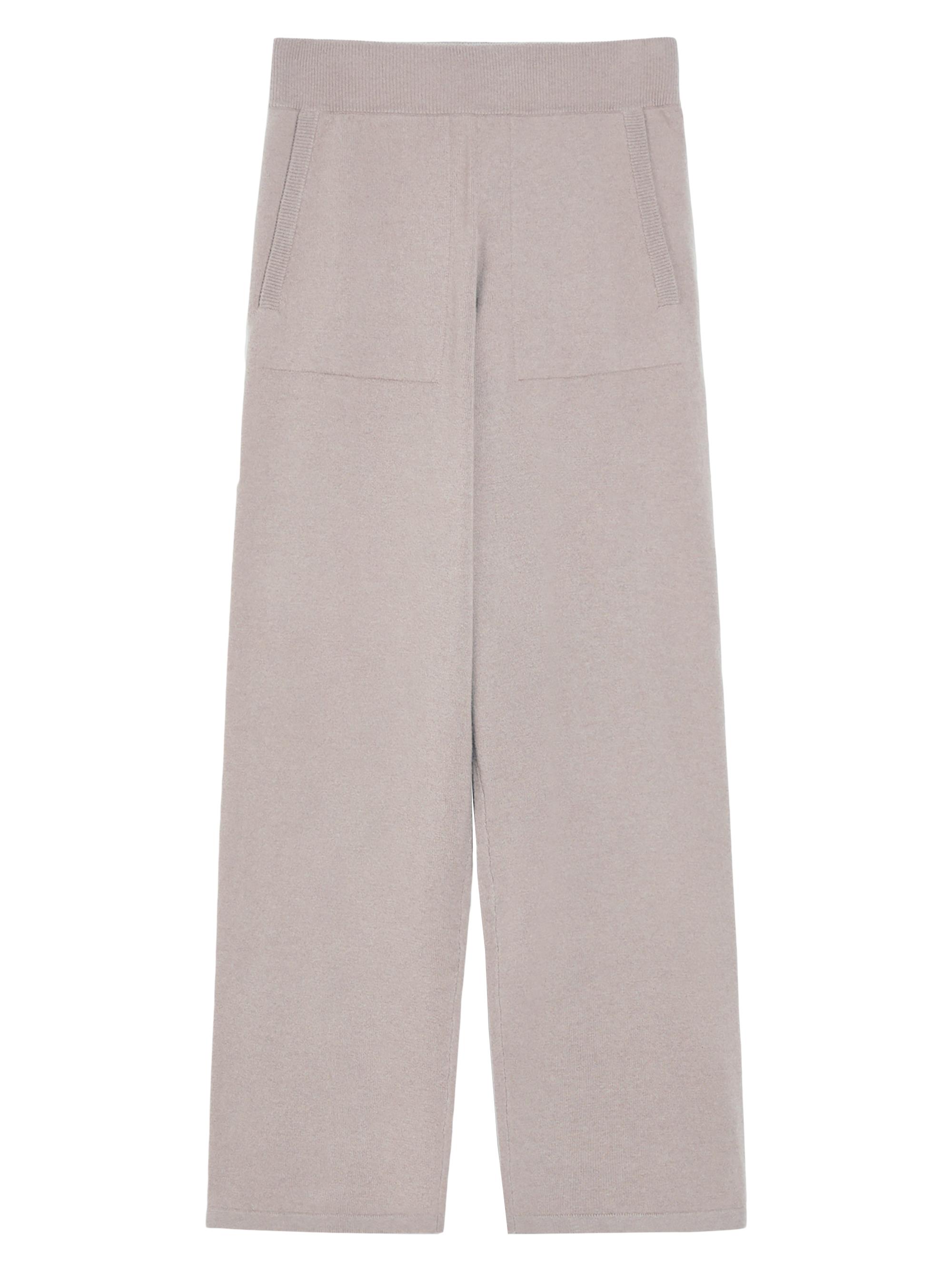 MM Max Mara Women's Ghiro Wool-Blend Knit Wide-Leg Sweatpants - Turtle Dove