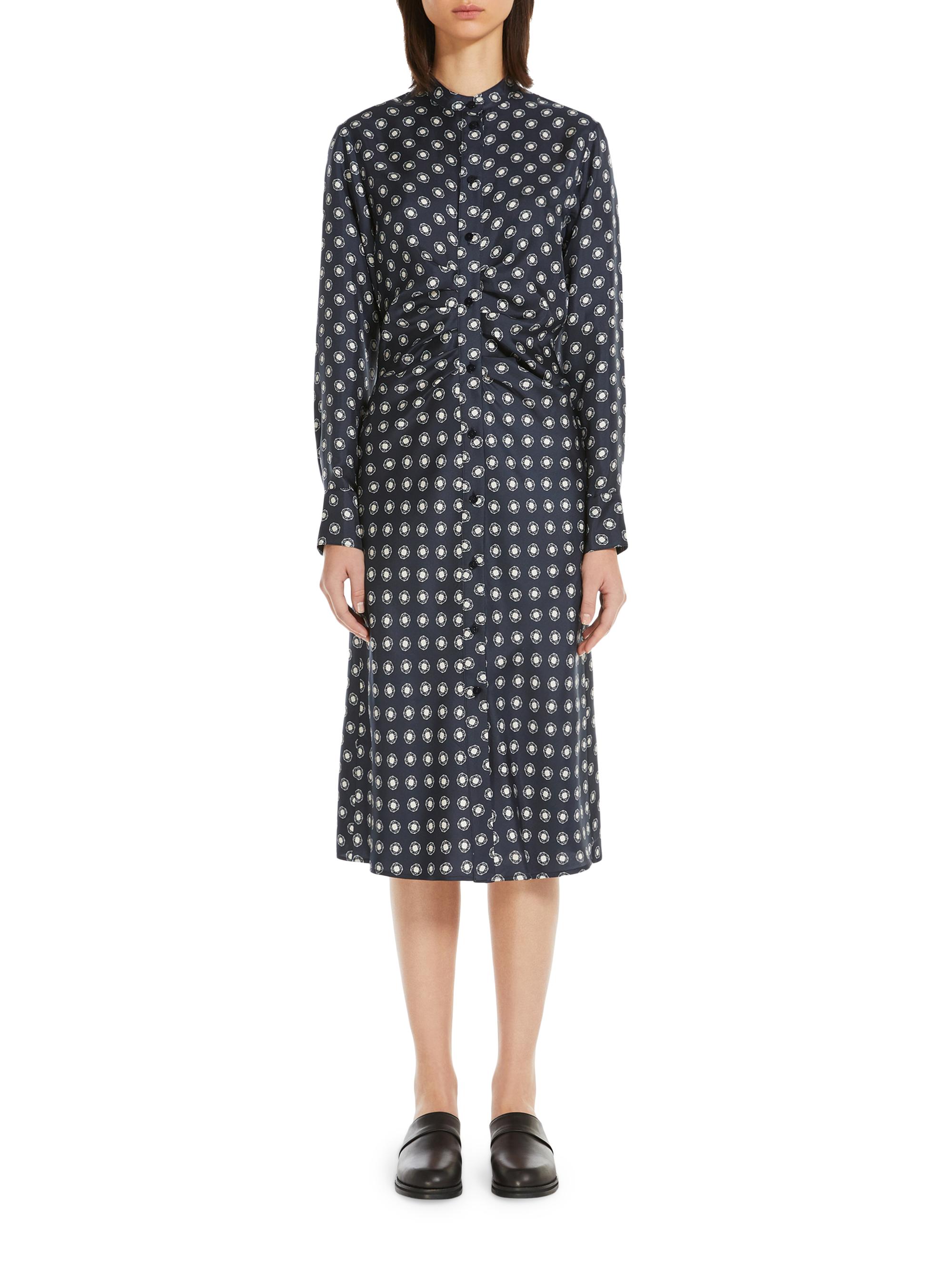 MM Max Mara Women's Melania Abstract Silk Midi-Dress - Midnight Blue
