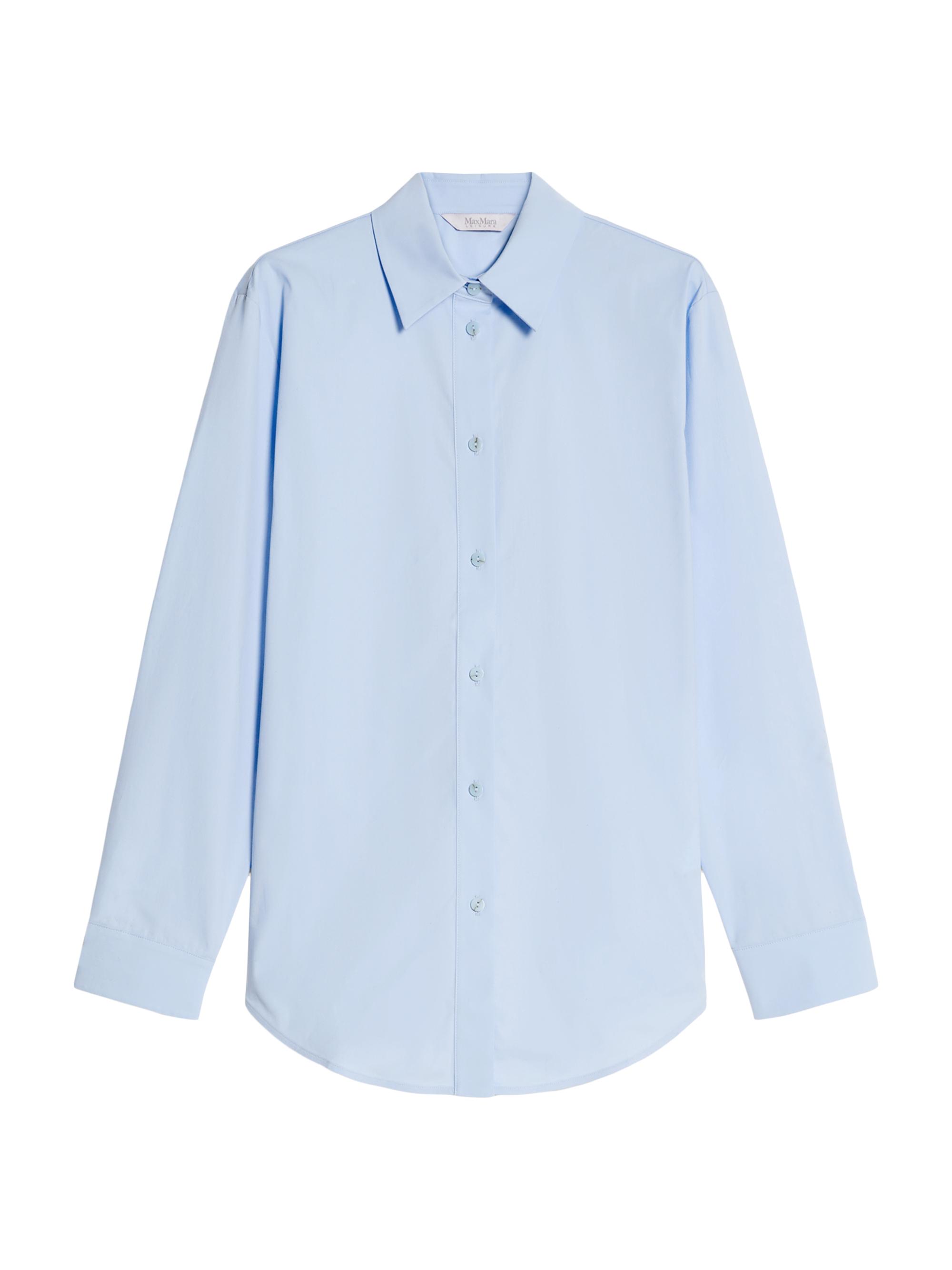 MM Max Mara Women's Antille Stretch-Cotton Button-Front Shirt - Light Blue