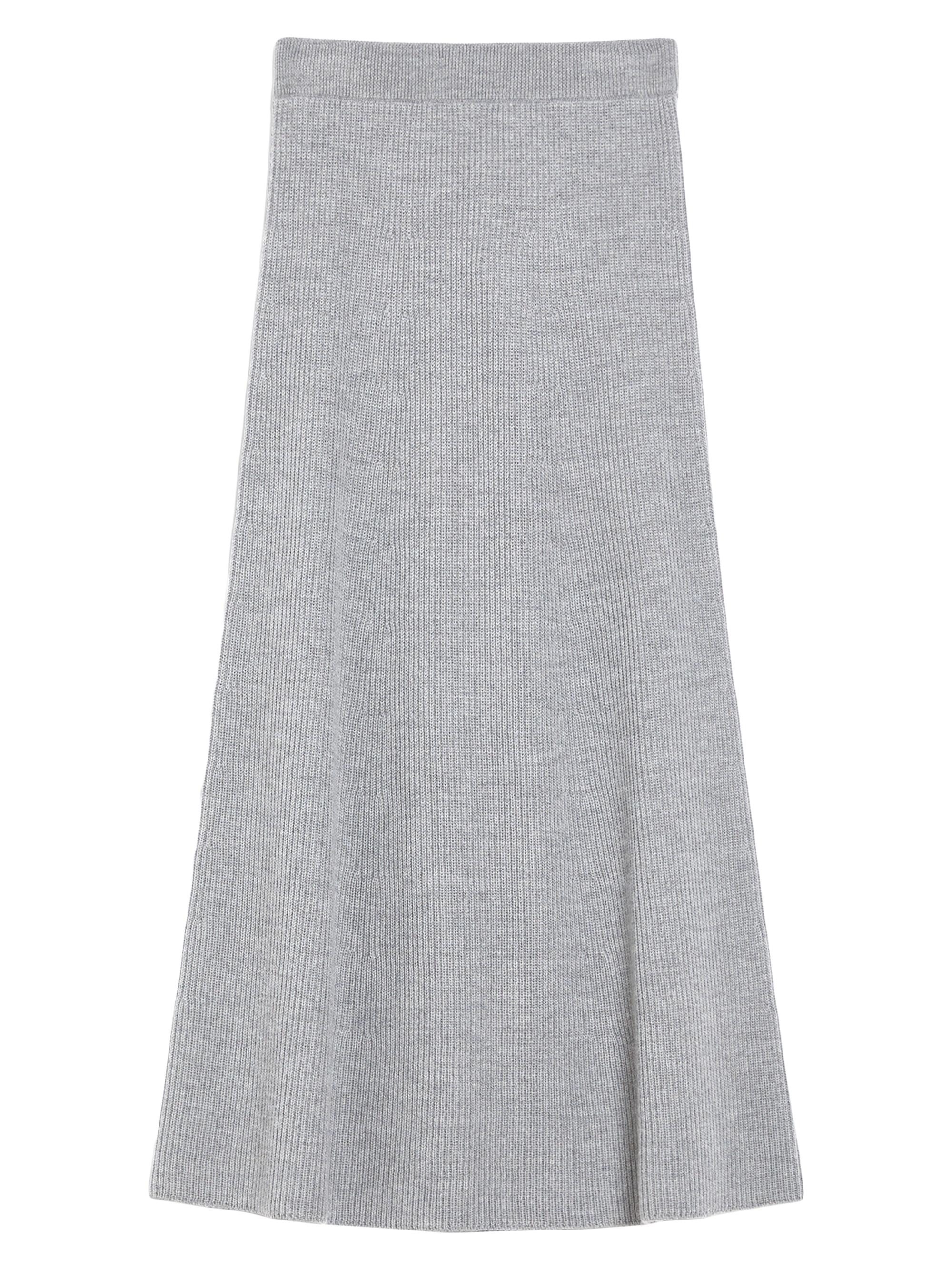 MM Max Mara Women's Agile Wool Knit Midi-Skirt - Light Grey