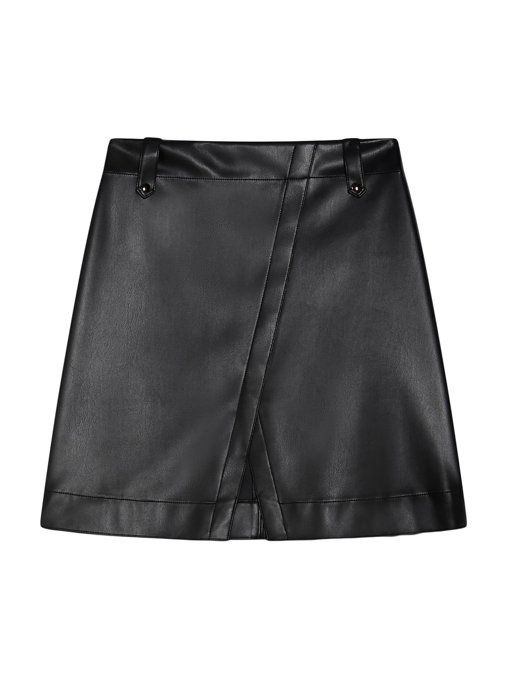 MM Max Mara Women's Aere Faux-Leather Miniskirt - Black
