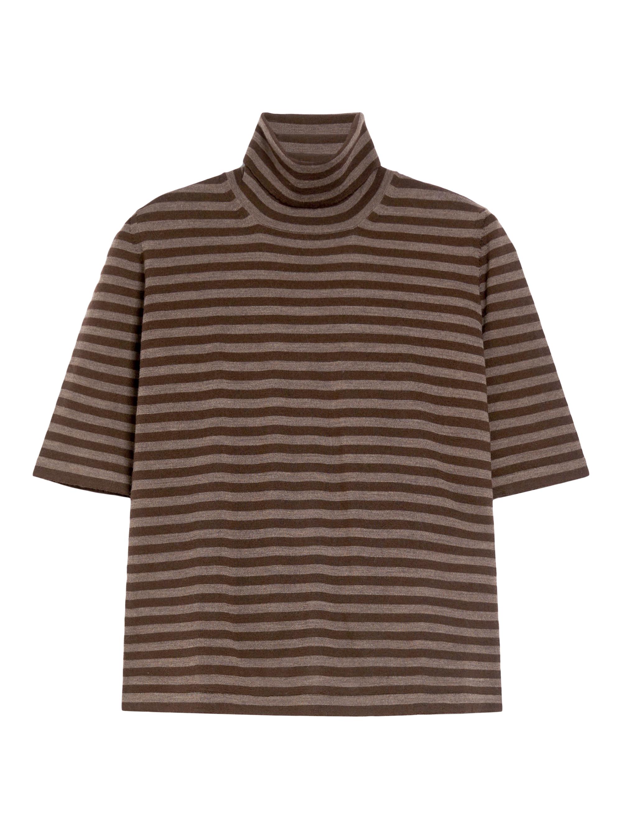 Max Mara Leisure Women's Vadius Striped Wool Turtleneck Sweater - Hazelnut Brown