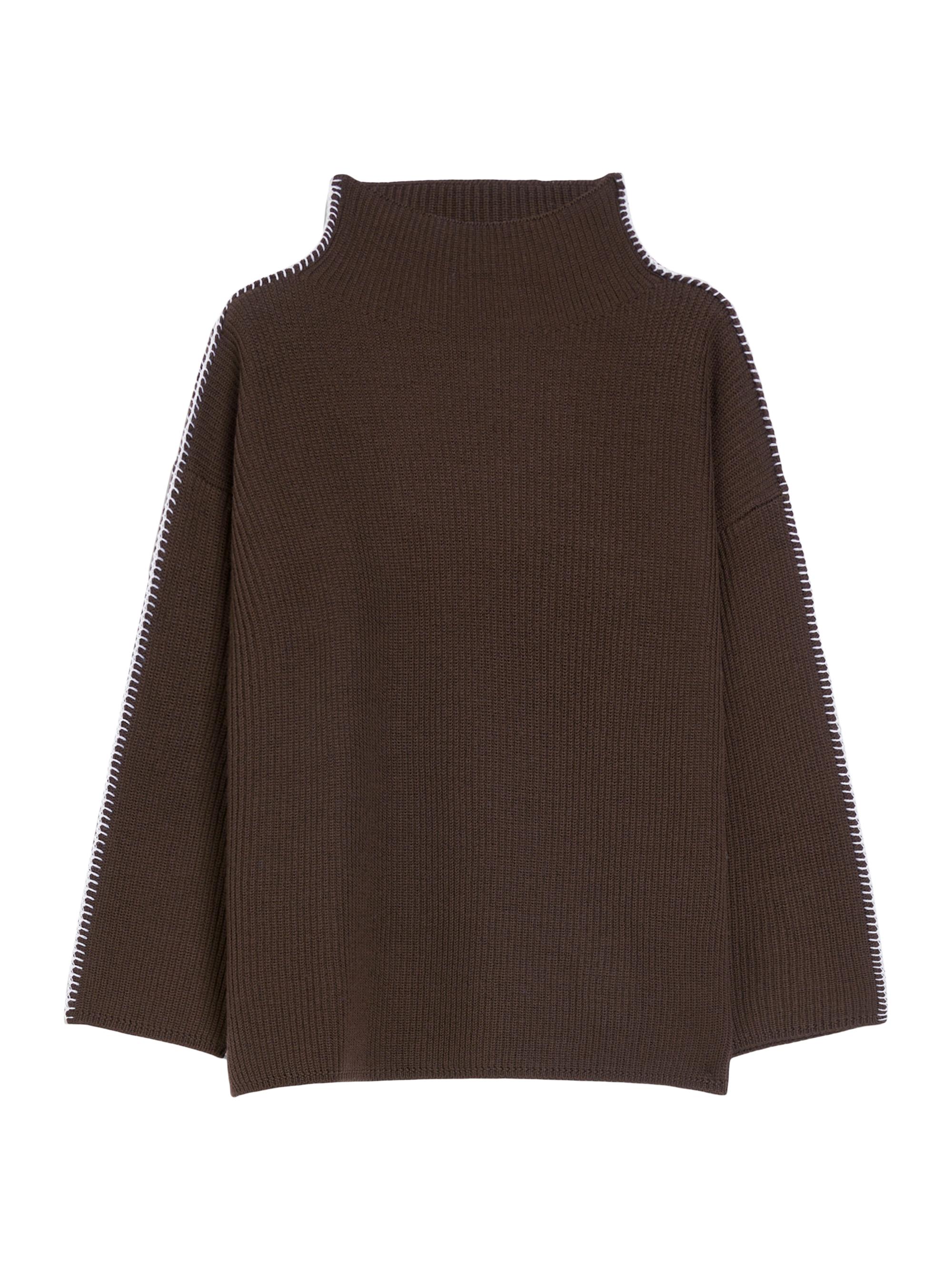 MM Max Mara Women's Fanfara Wool Rib-Knit Sweater - Brown