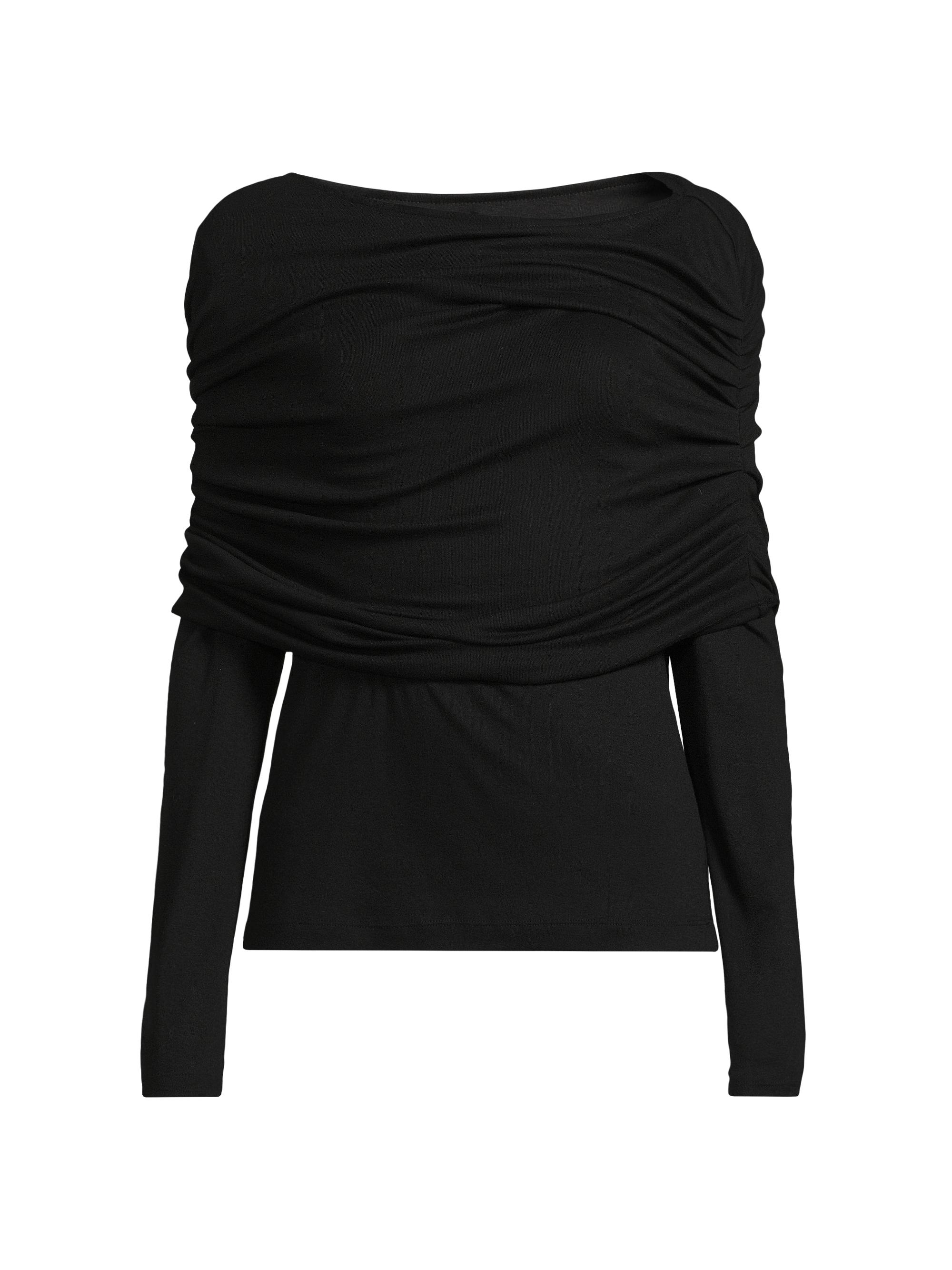 Natori Women's Layering Jersey Ruched Top - Black