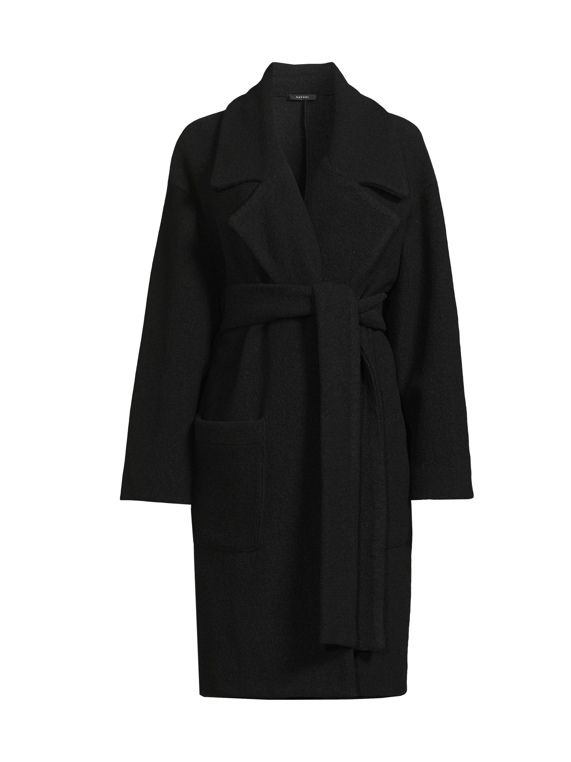 Natori Women's Boiled Wool Coat - Black