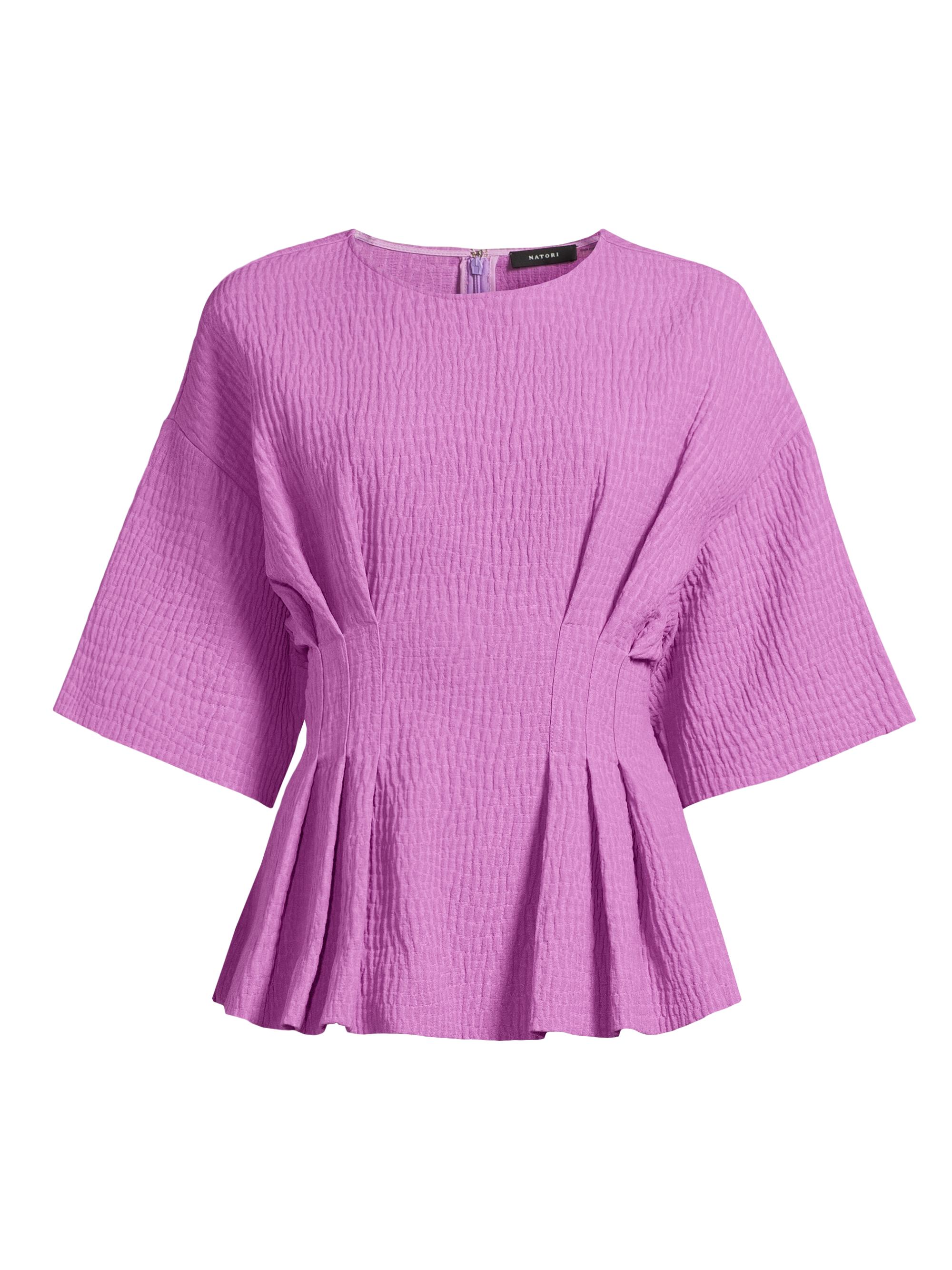 Natori Women's Crinkle Pleated Cotton Top - Wild Pink
