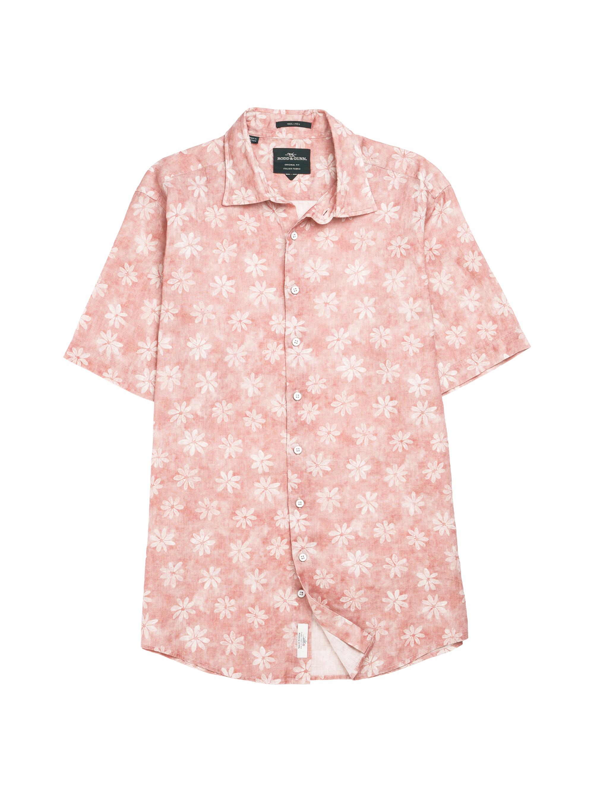 Rodd & Gunn Men's Belleknowes Linen Shirt - Flamingo