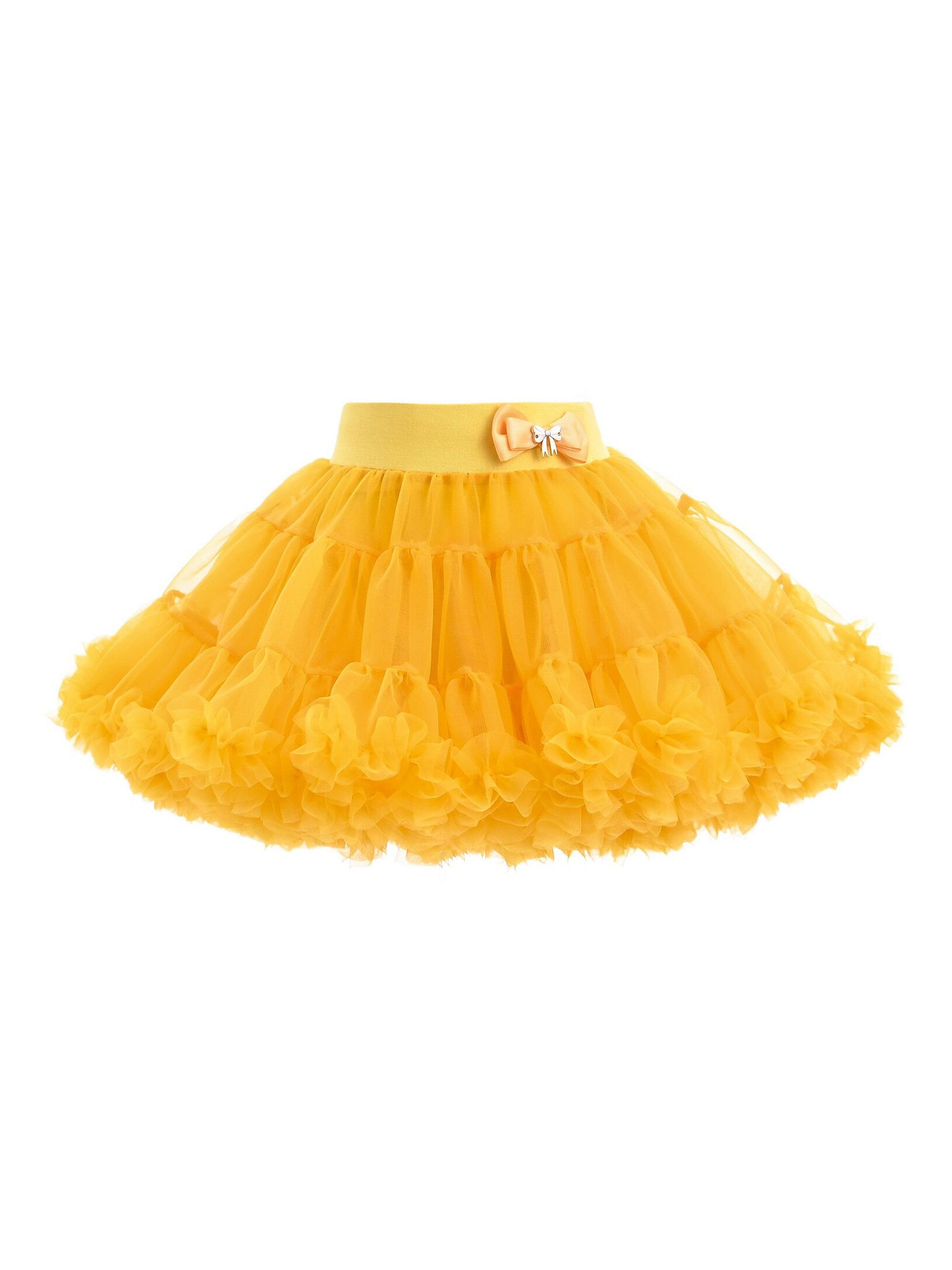 Mimi Tutu Little Girl's & Girl's Bow Tulle Skirt - Canary Yellow
