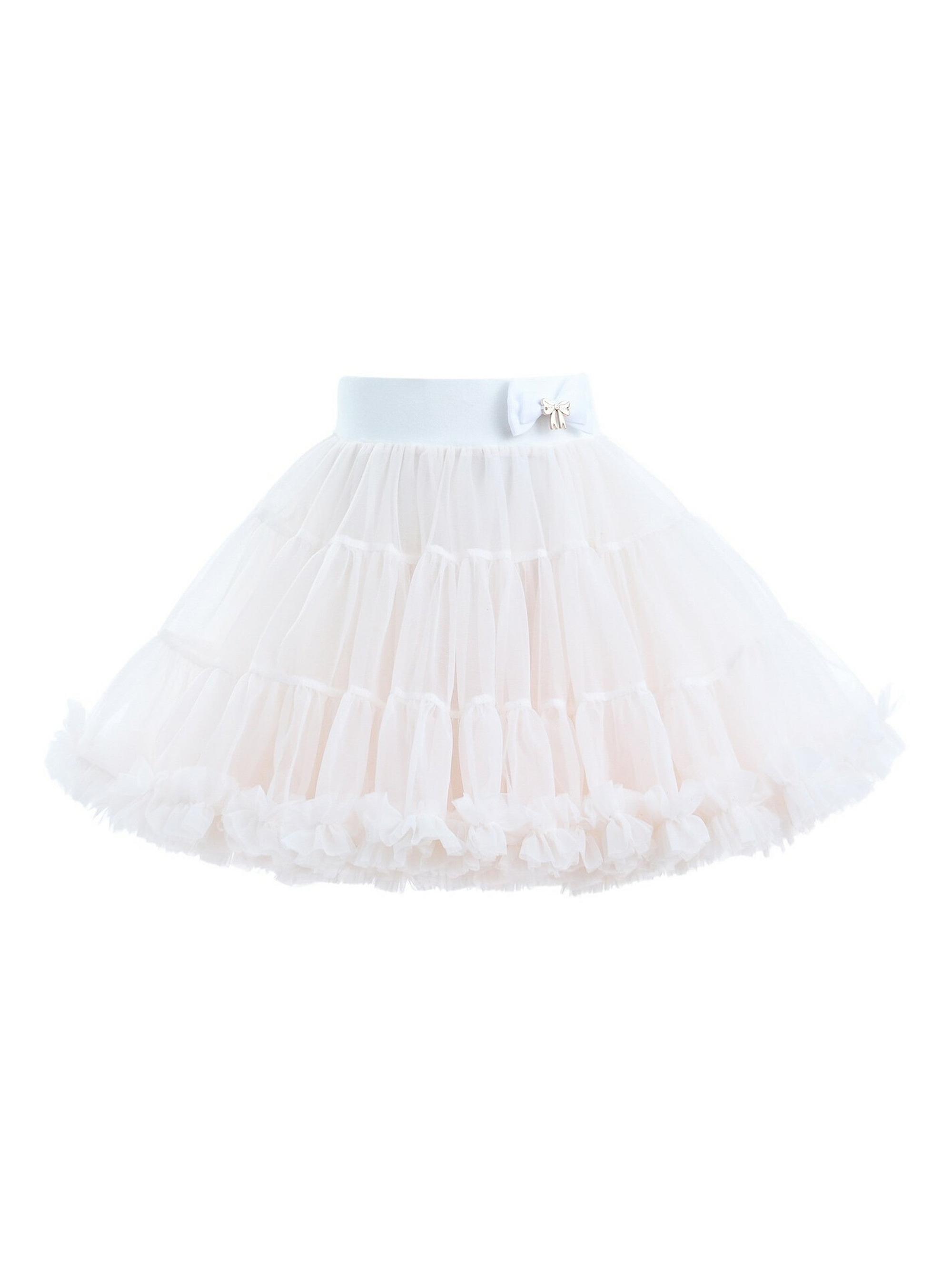 Mimi Tutu Little Girl's & Girl's Bow Tulle Skirt - White