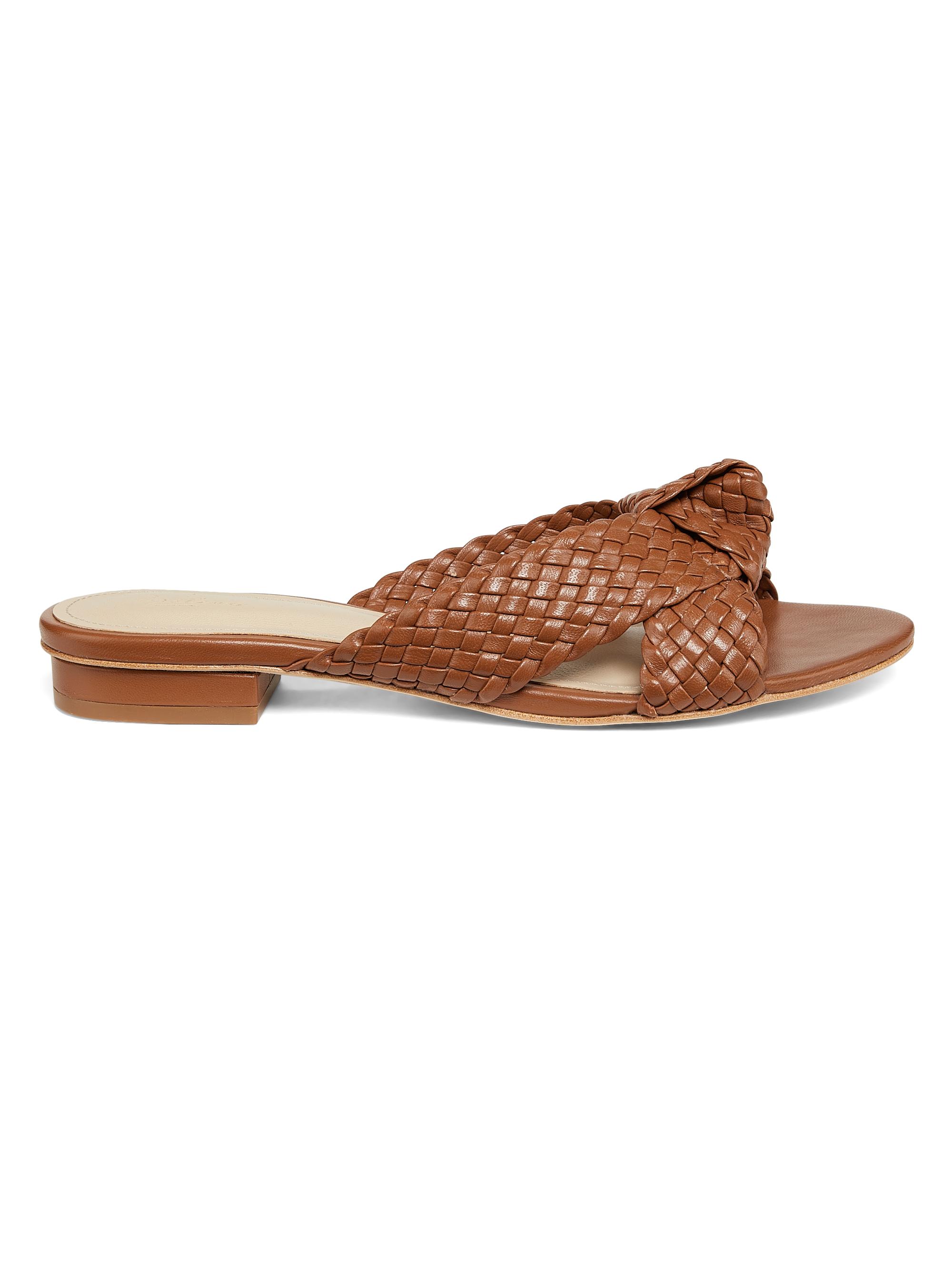 22élevé Women's Braided Knot Leather Sandals - Cognac