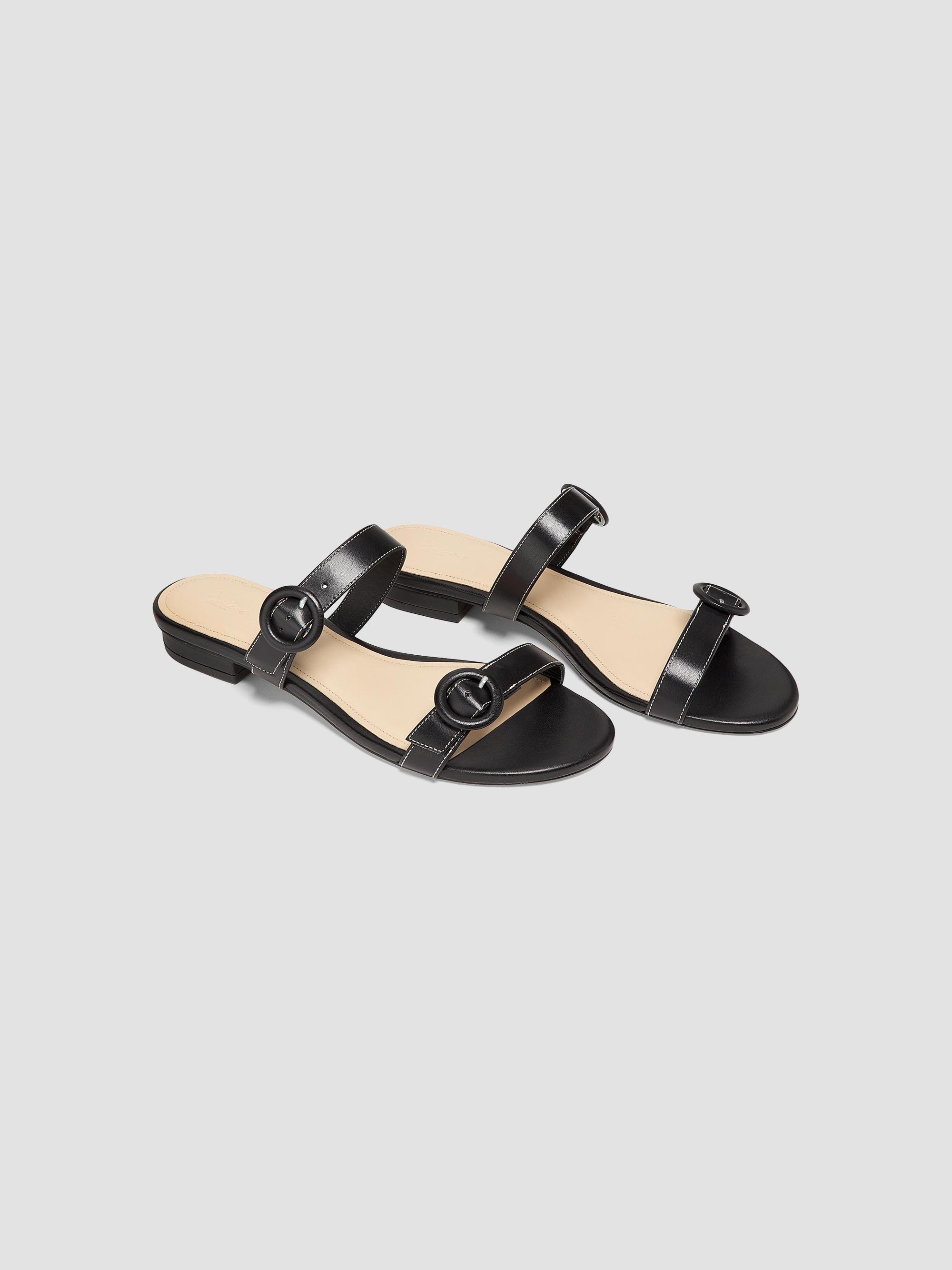 22élevé Double Buckle Leather Flat Sandals | Saks Fifth Avenue