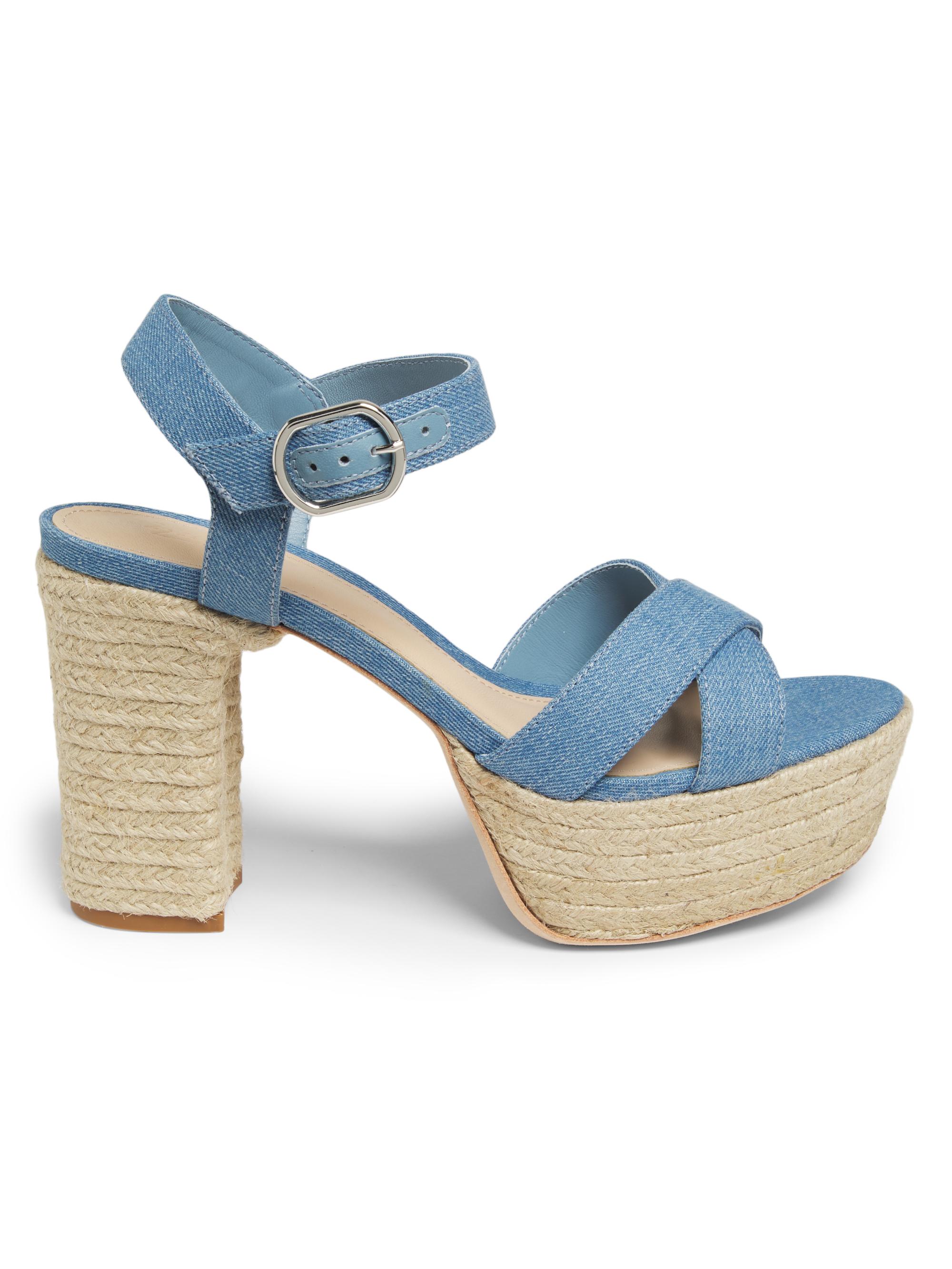 22élevé Women's Denim Platform Espadrille Sandals - Light Denim
