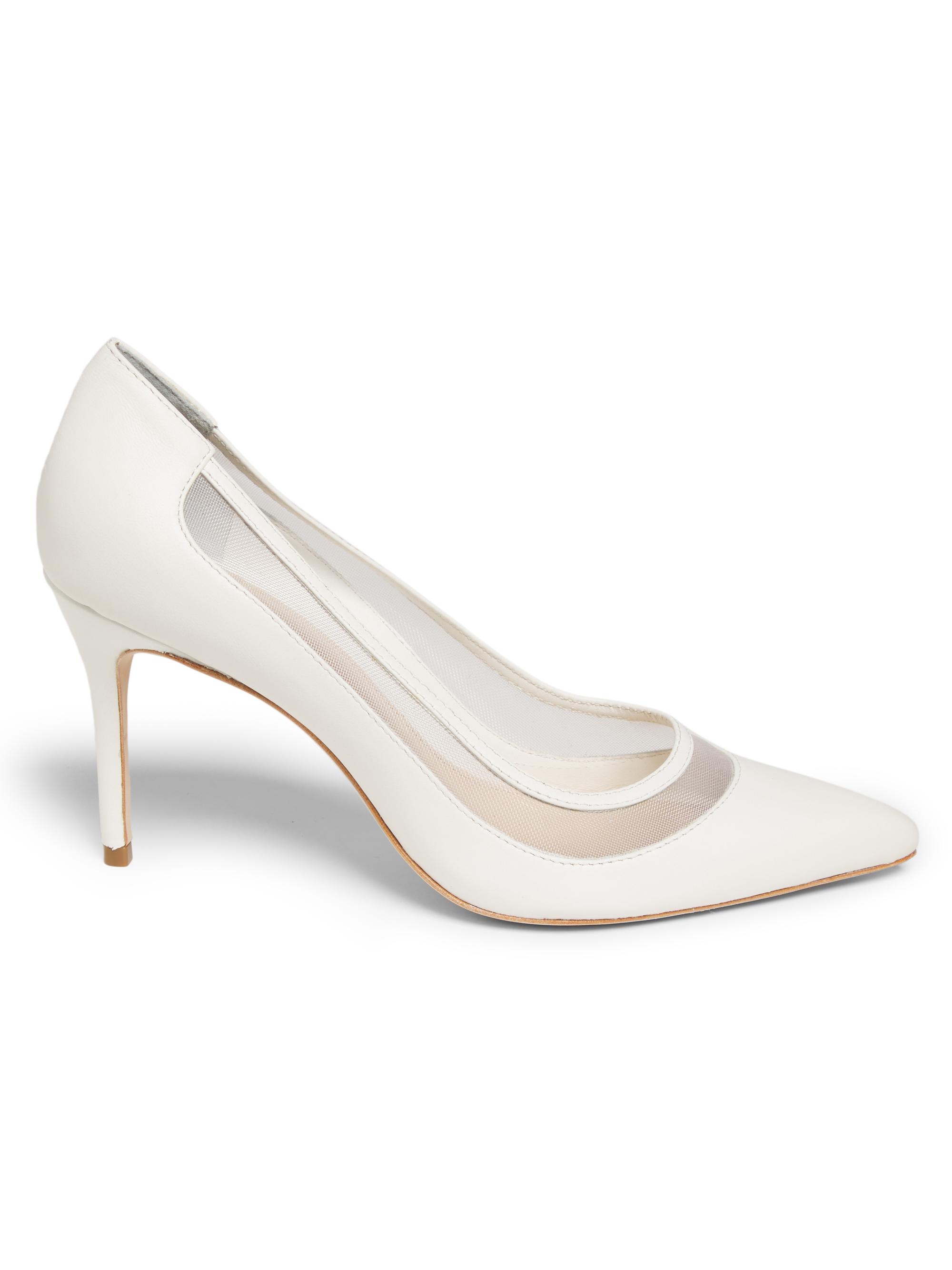 22élevé Women's 90MM Mesh & Leather Pumps - White