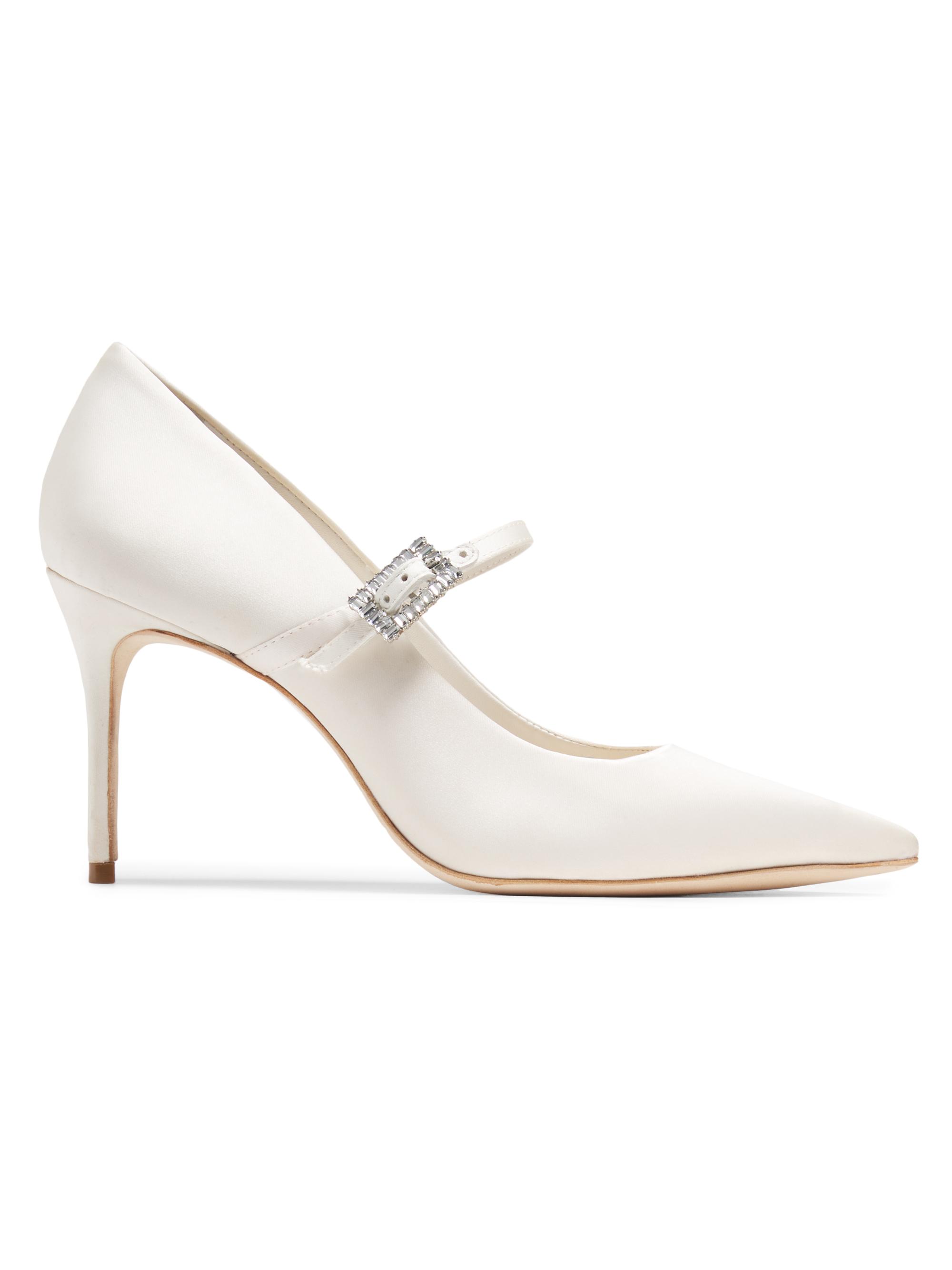 22élevé Women's Satin 90MM Pumps - White