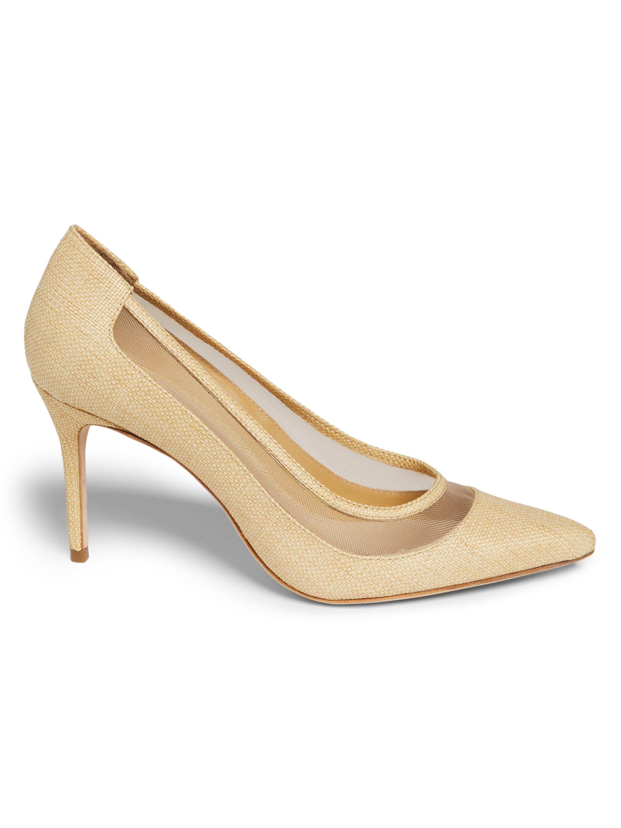 22élevé Women's 90MM Mesh & Raffia Pumps - Natural