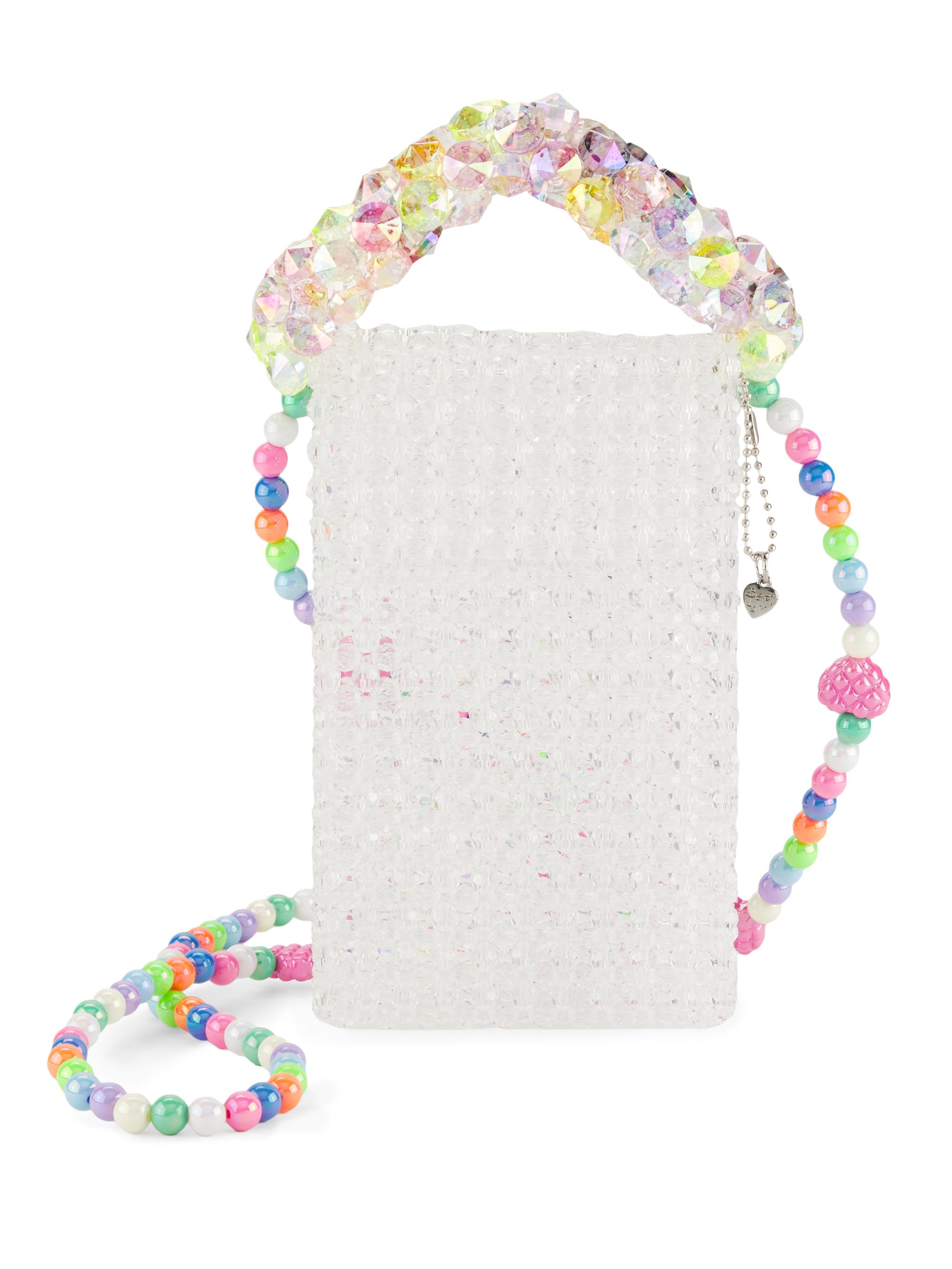 Bari Lynn Beaded Colorful Strap Handbag - White