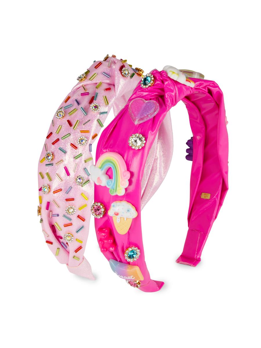 Bari Lynn Girl's Charmed Sprinkles 2-piece Headband Set In Neutral