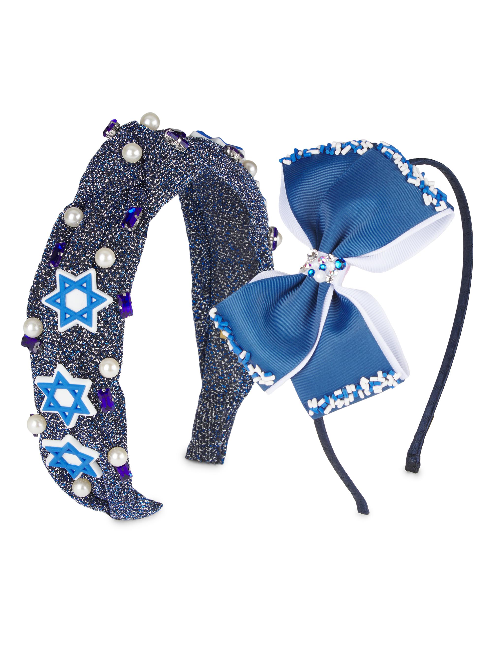 Bari Lynn Girl's 2-Piece Hanukkah Headband Set