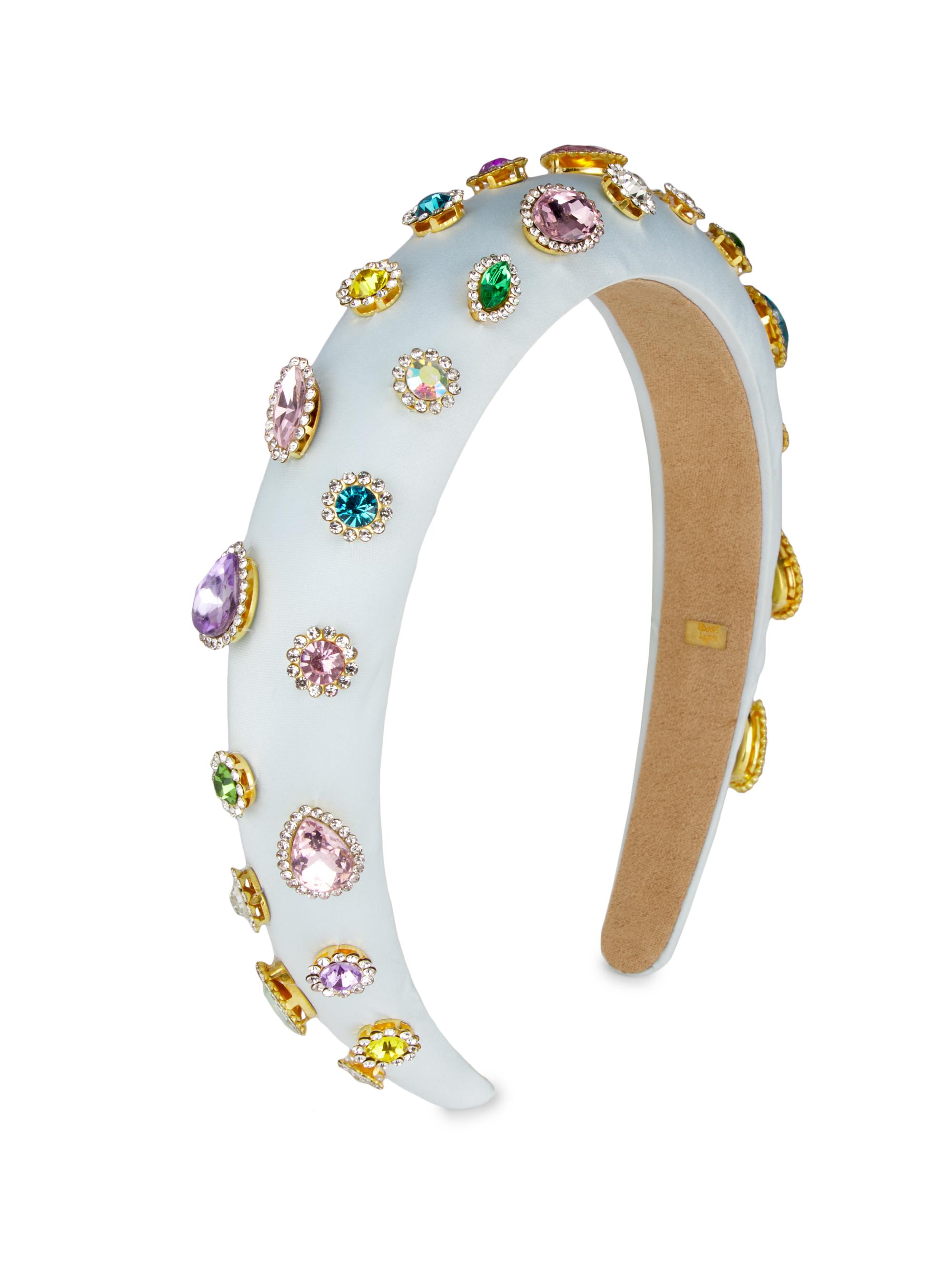 Bari Lynn Girl's Jeweled Headband - Blue
