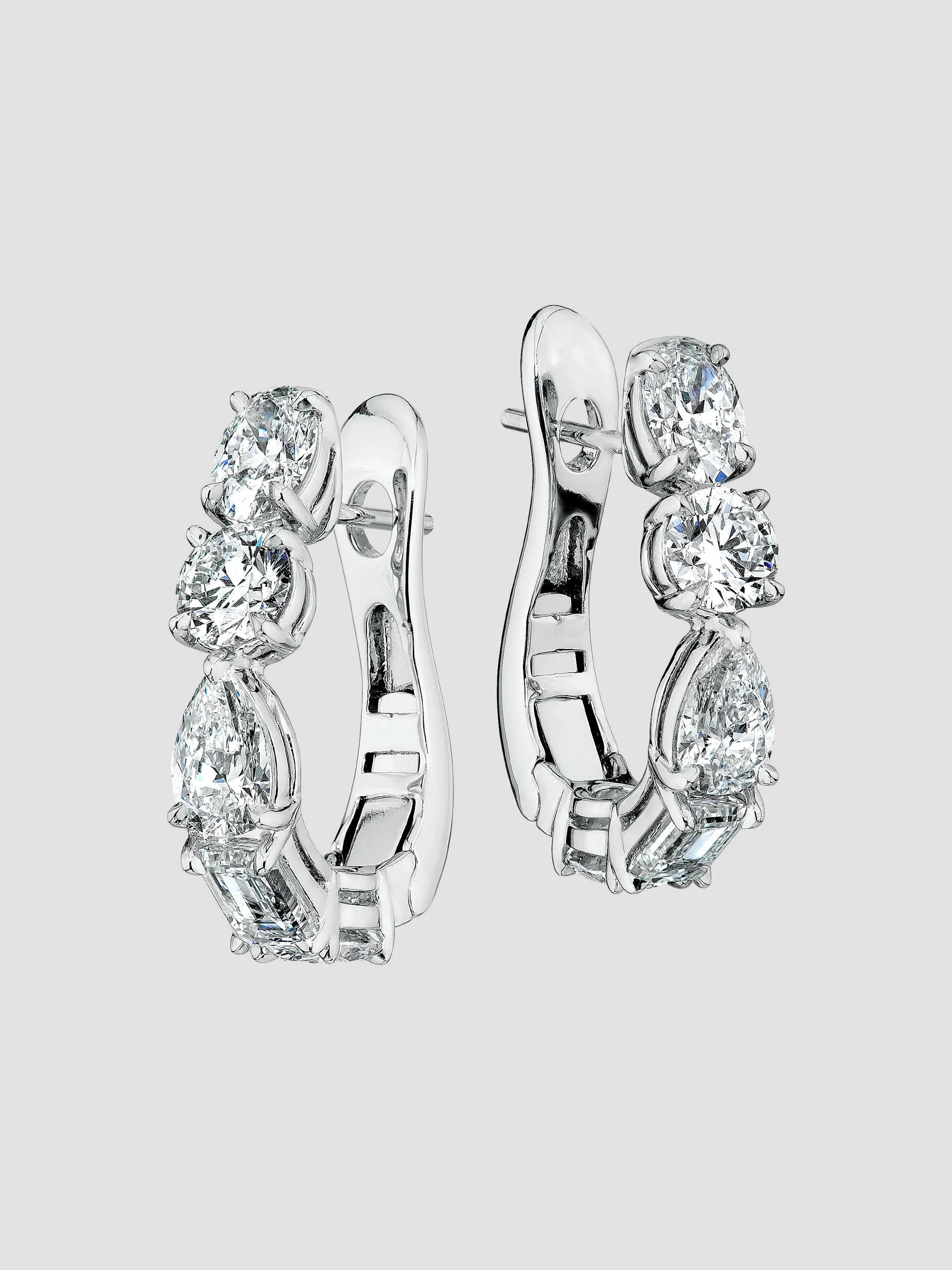 Women's 18K White Gold & 3.47 TCW Diamond Huggies - White