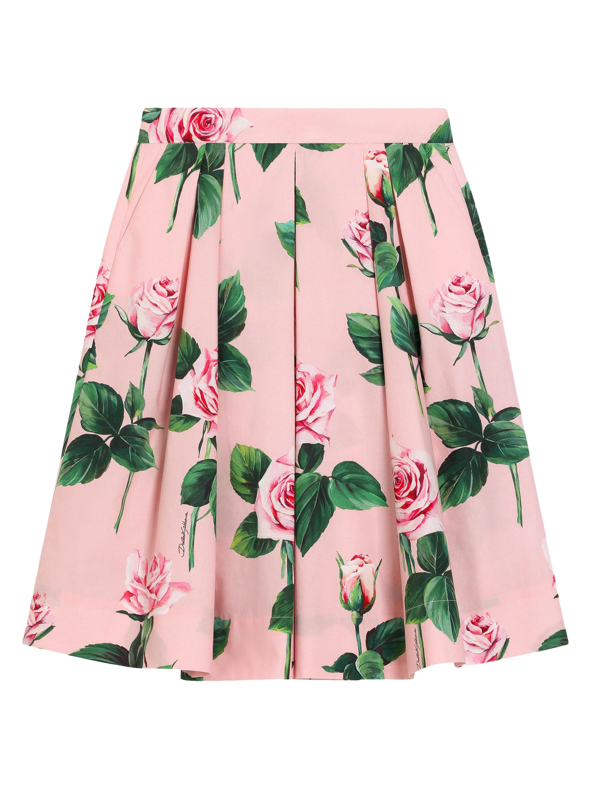 Dolce & Gabbana Little Girl's & Girl's Rose Print Midi-Skirt - Rose Stelo Rosa