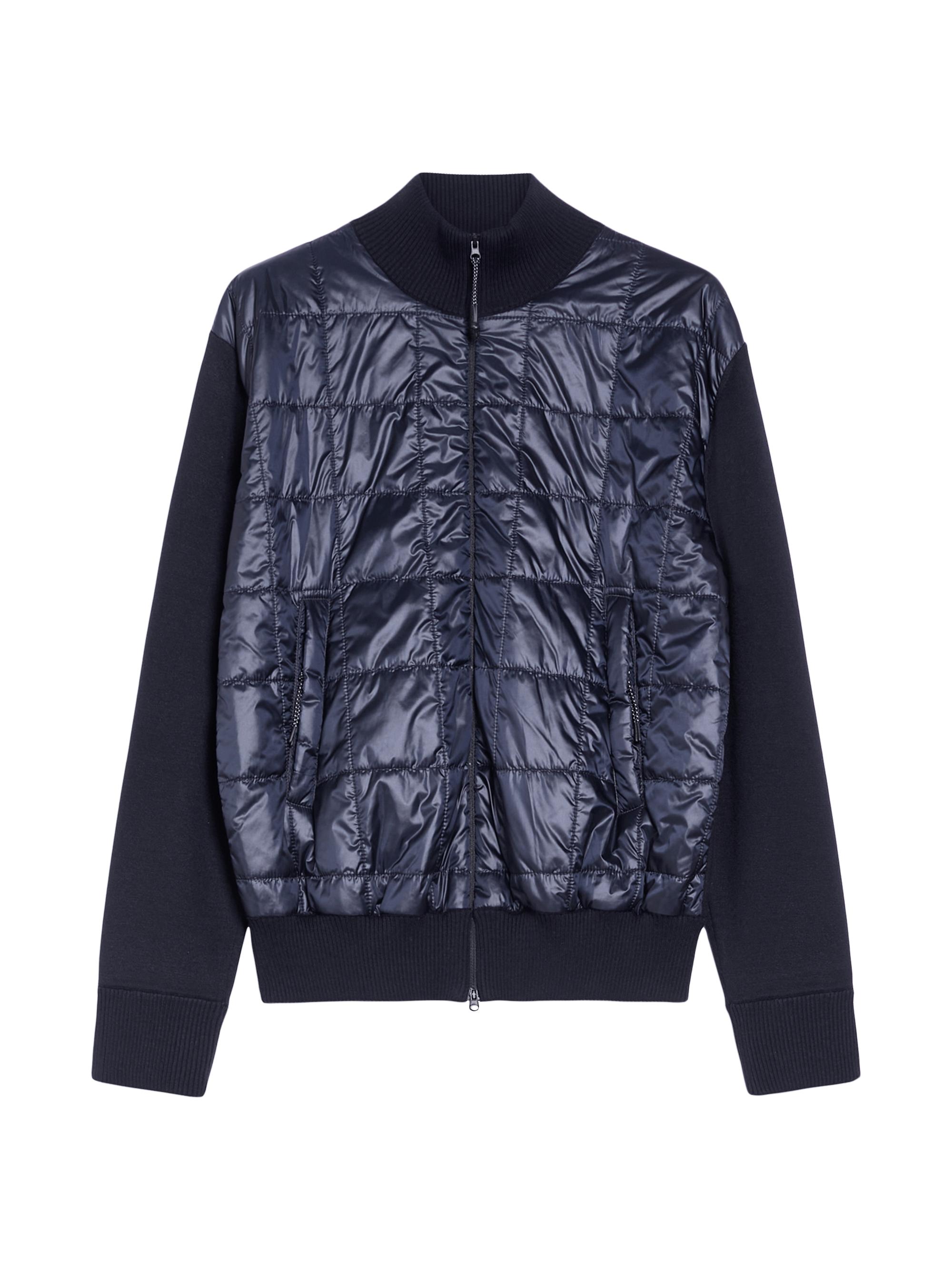 MM Max Mara Women's Cinto Mixed-Media Bomber Jacket - Navy