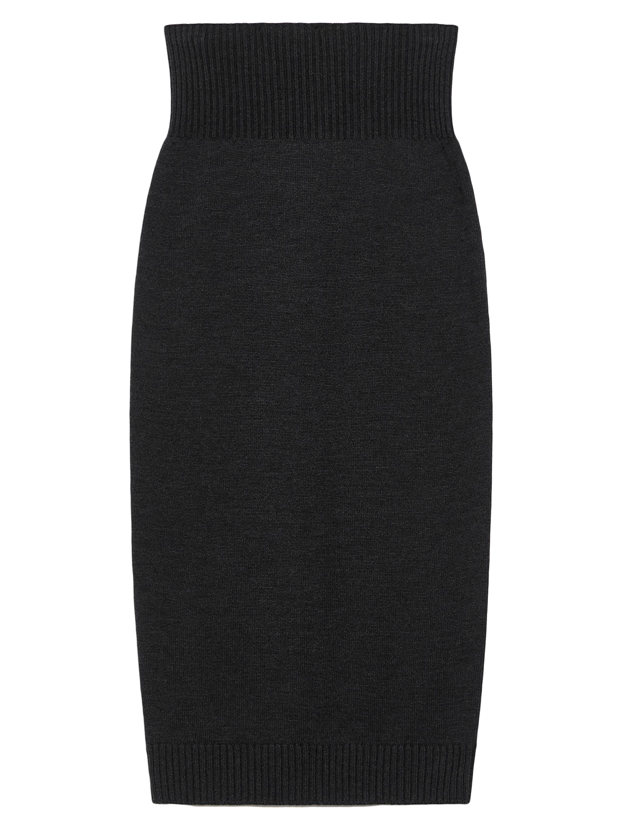 MM Max Mara Women's Melk Knit Wool Pencil Skirt - Dark Grey