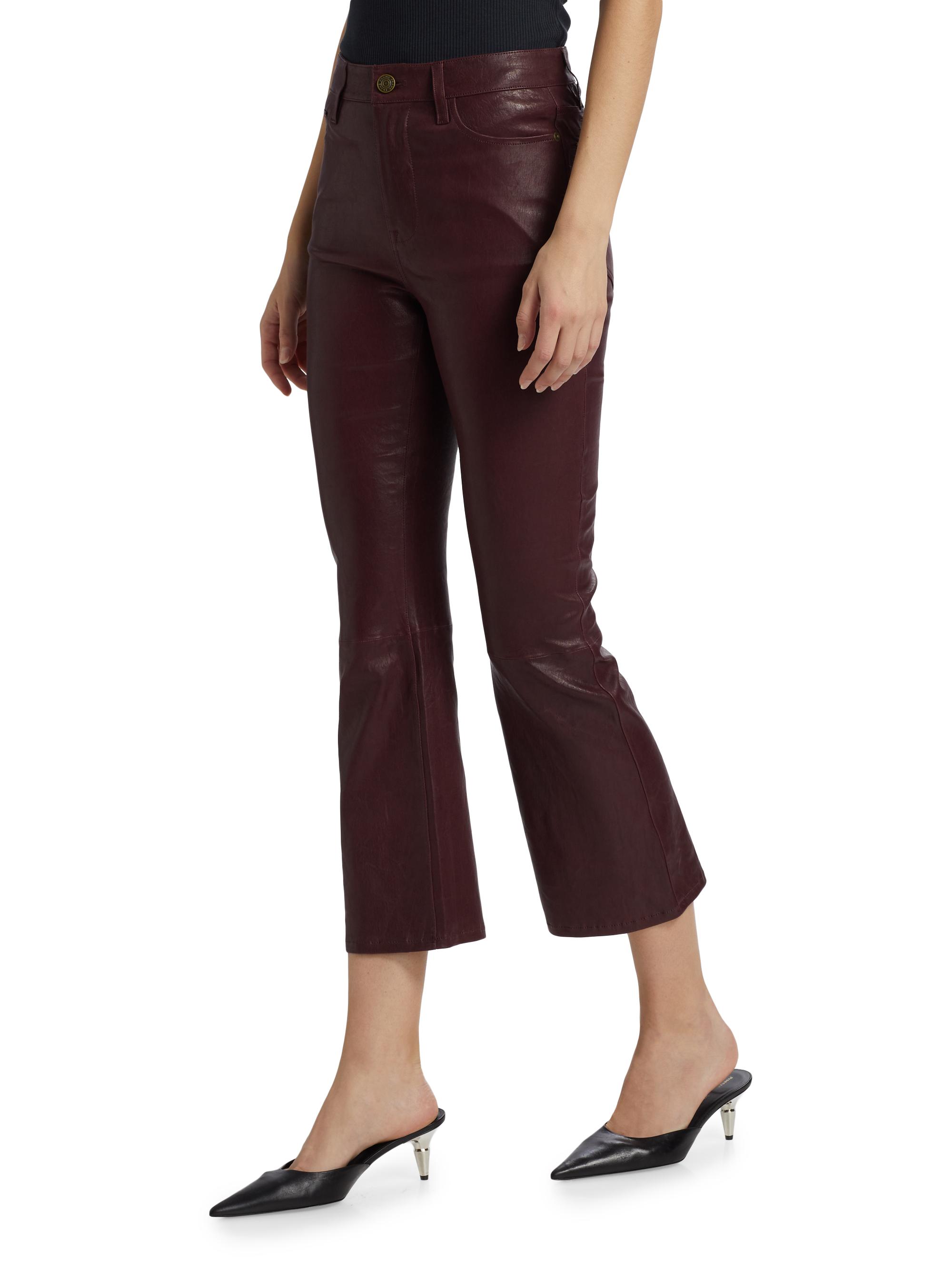 Frame Le Crop Leather Mini Boot Pants | Saks Fifth Avenue
