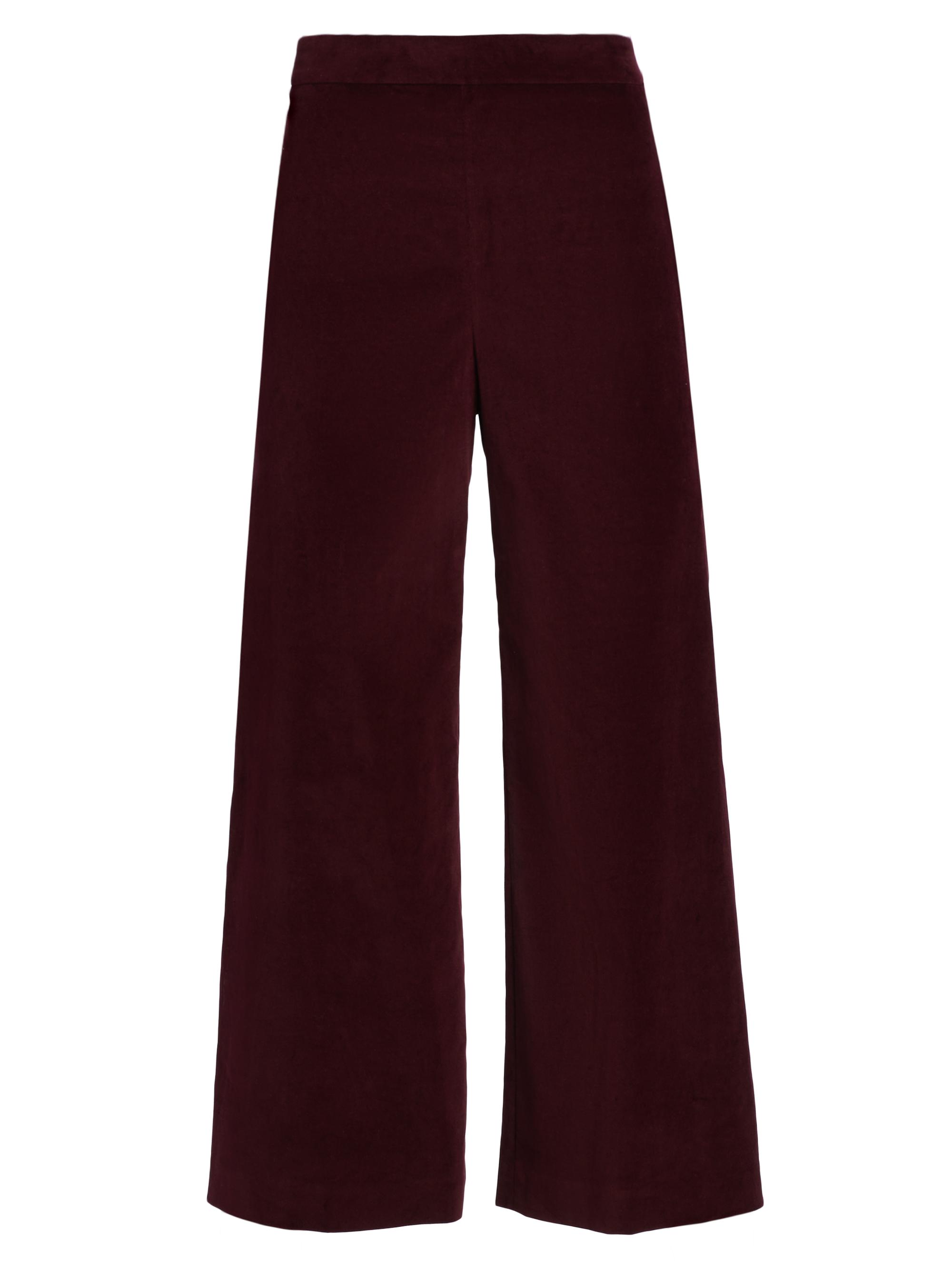 FRAME Women's Velvet Cropped Wide-Leg Pants - Wine