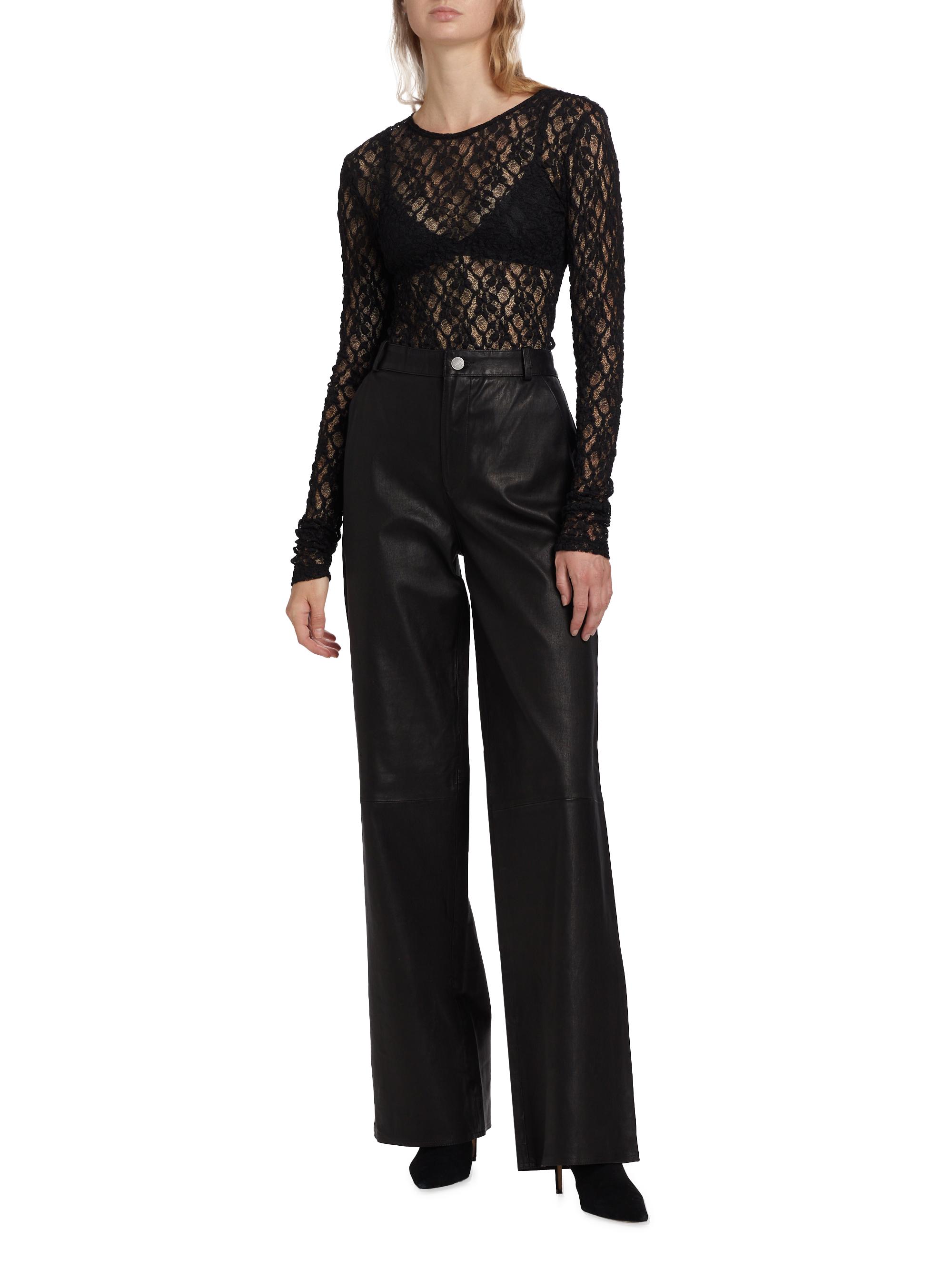 Frame Mesh Lace Long-Sleeve Top | Saks Fifth Avenue