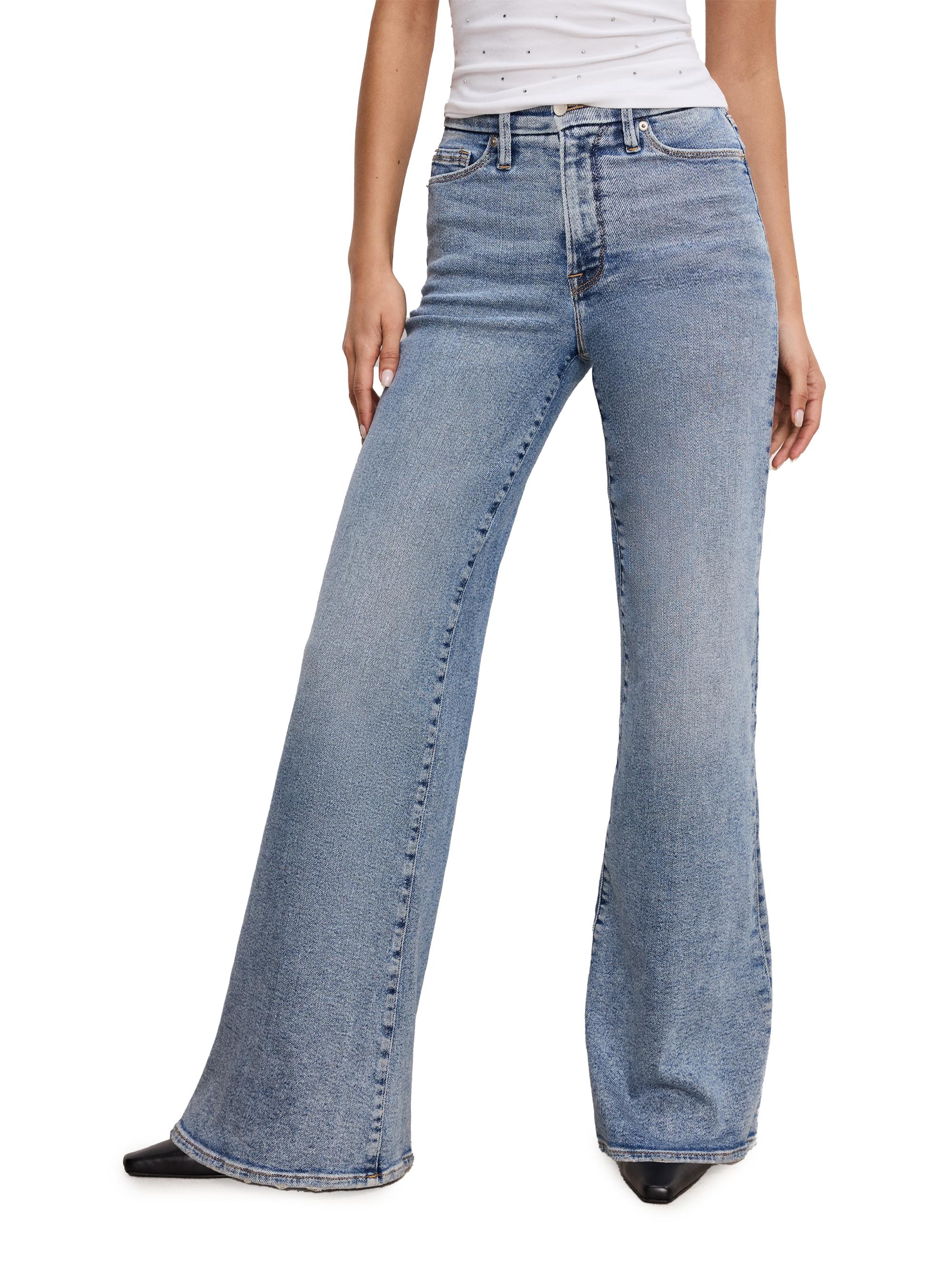 Good American Women's Good Waist HIgh-Rise Palazzo Jeans - Indigo