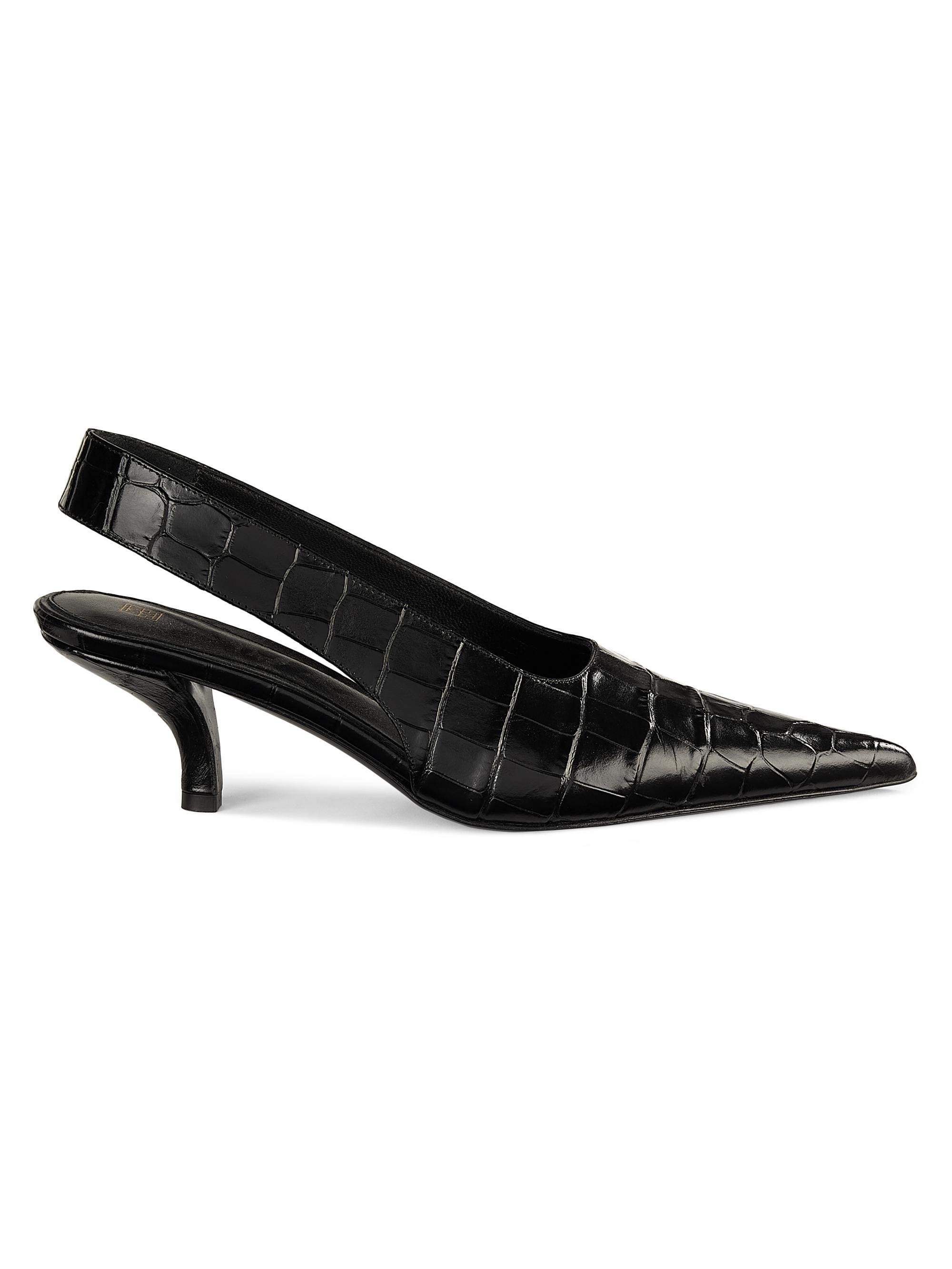 Toteme Women's 55MM Crocodile-Embossed Leather Slingback Pumps - Black