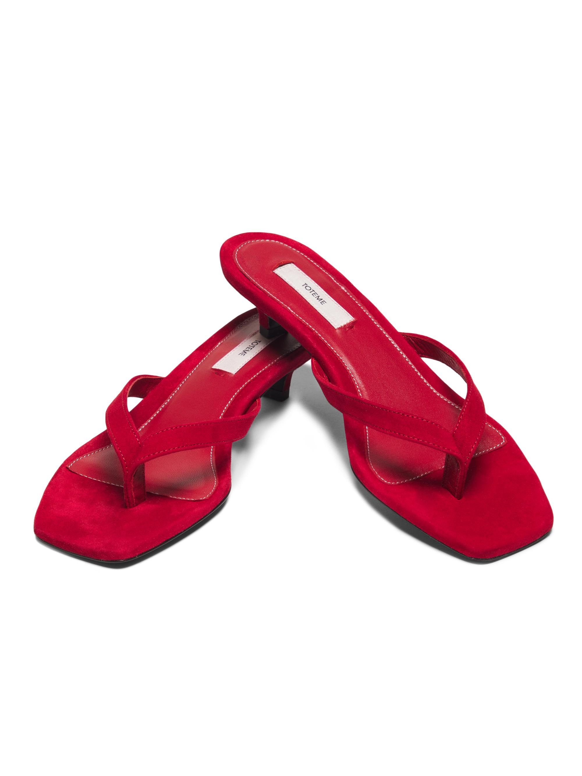 Toteme Leather Heeled Flip Flops | Saks Fifth Avenue
