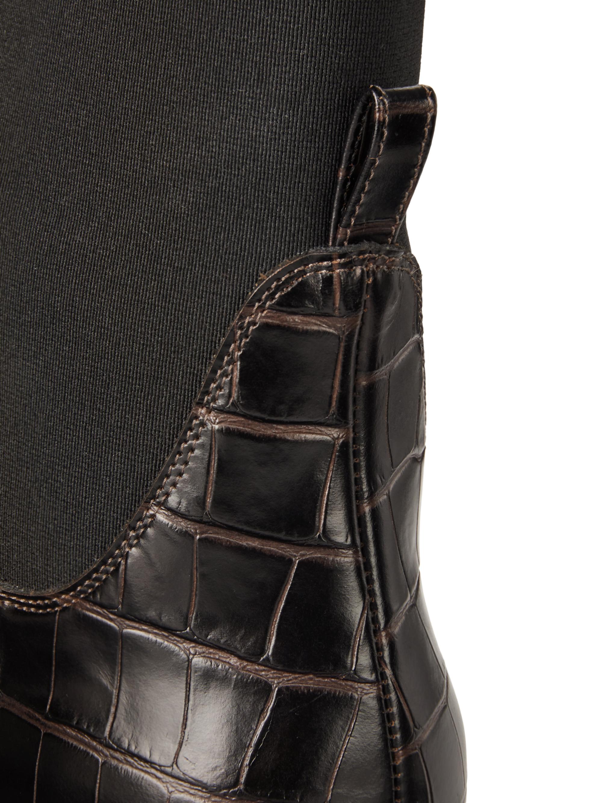 Toteme Crocodile-Embossed Leather Chelsea Boots | Saks Fifth