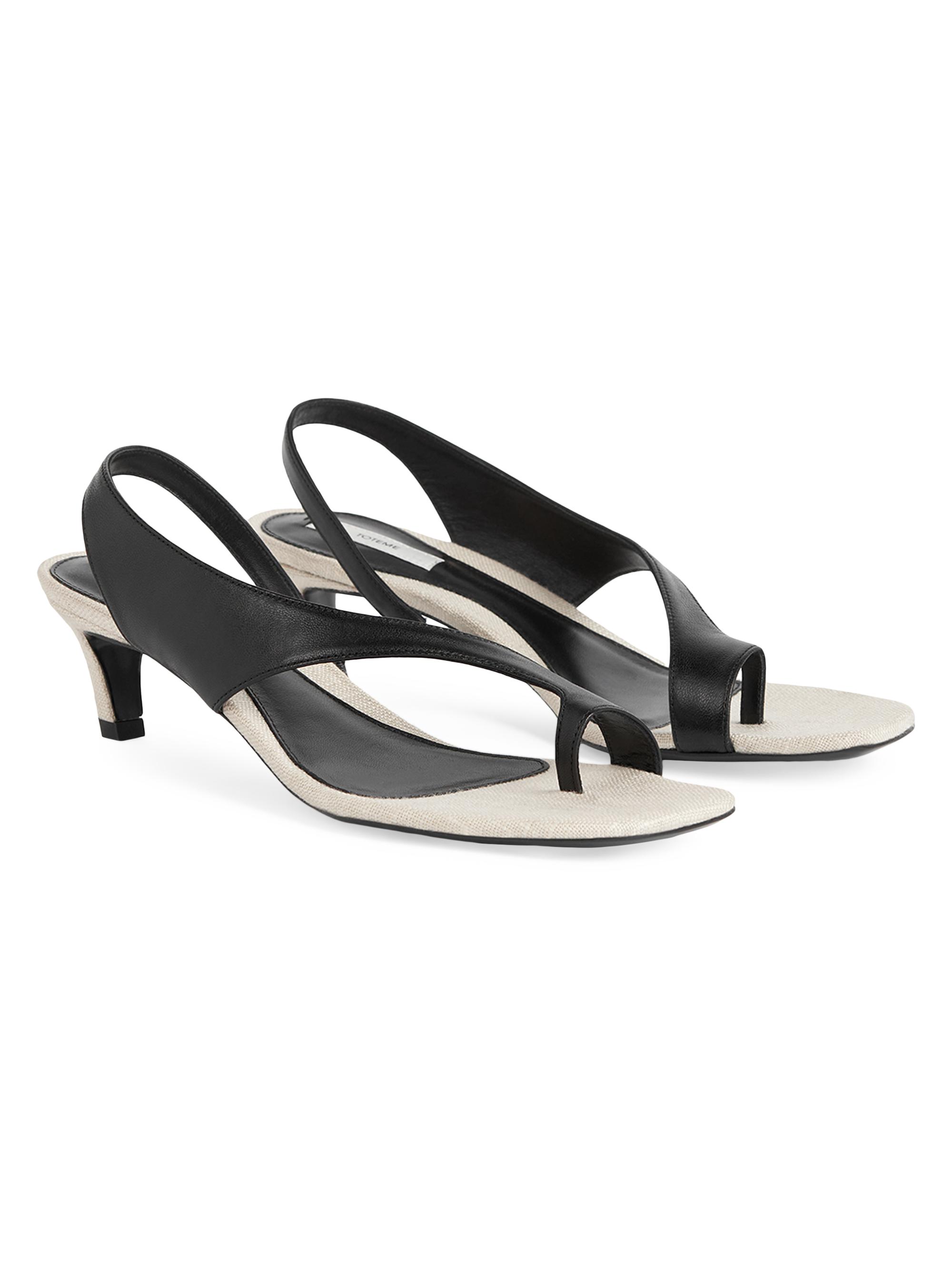 Toteme 40MM Sculptural Leather Slingback Sandals | Saks