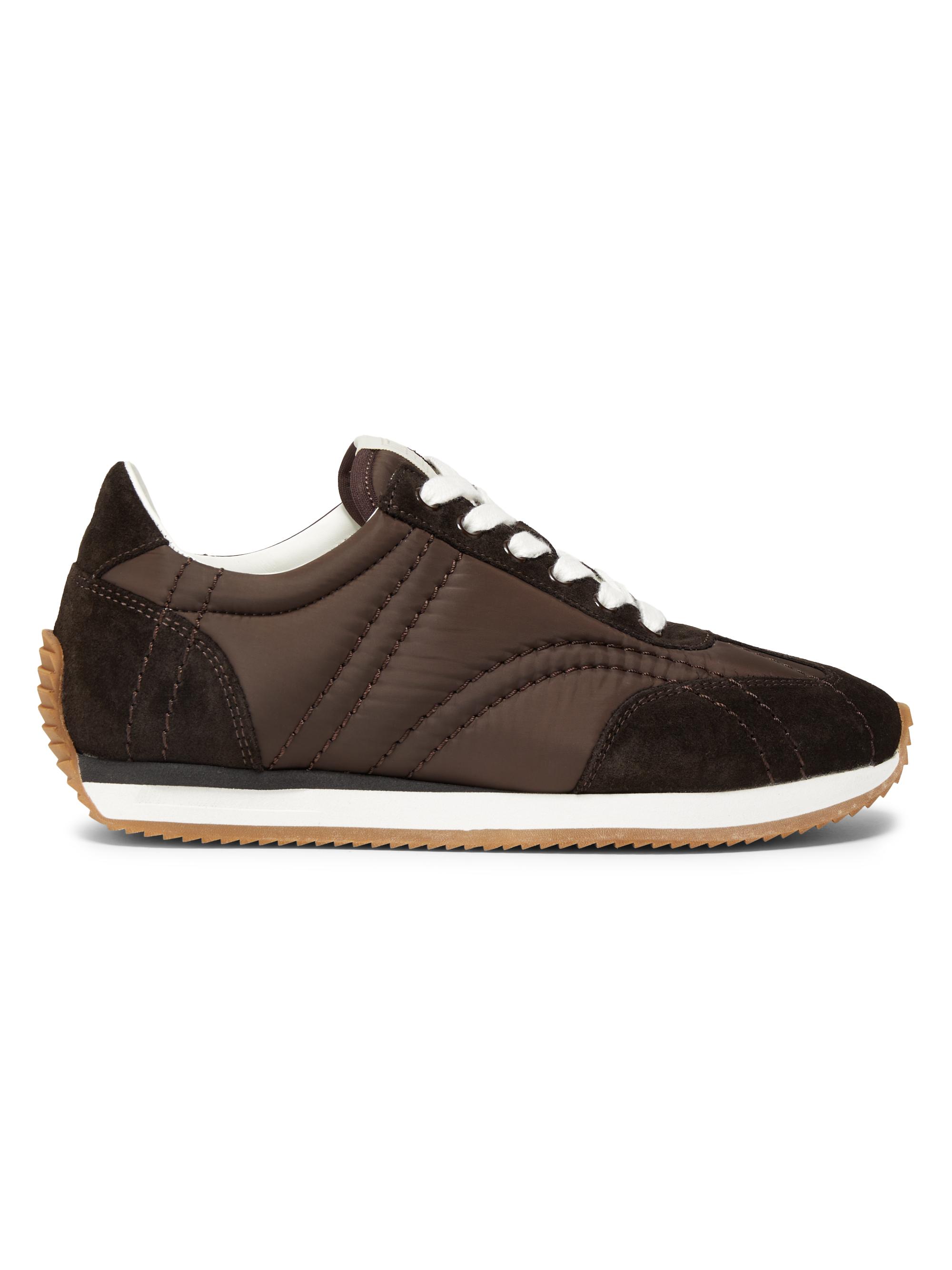 Toteme Women's Sporty Monogram-Quilted Low-Top Sneakers - Espresso