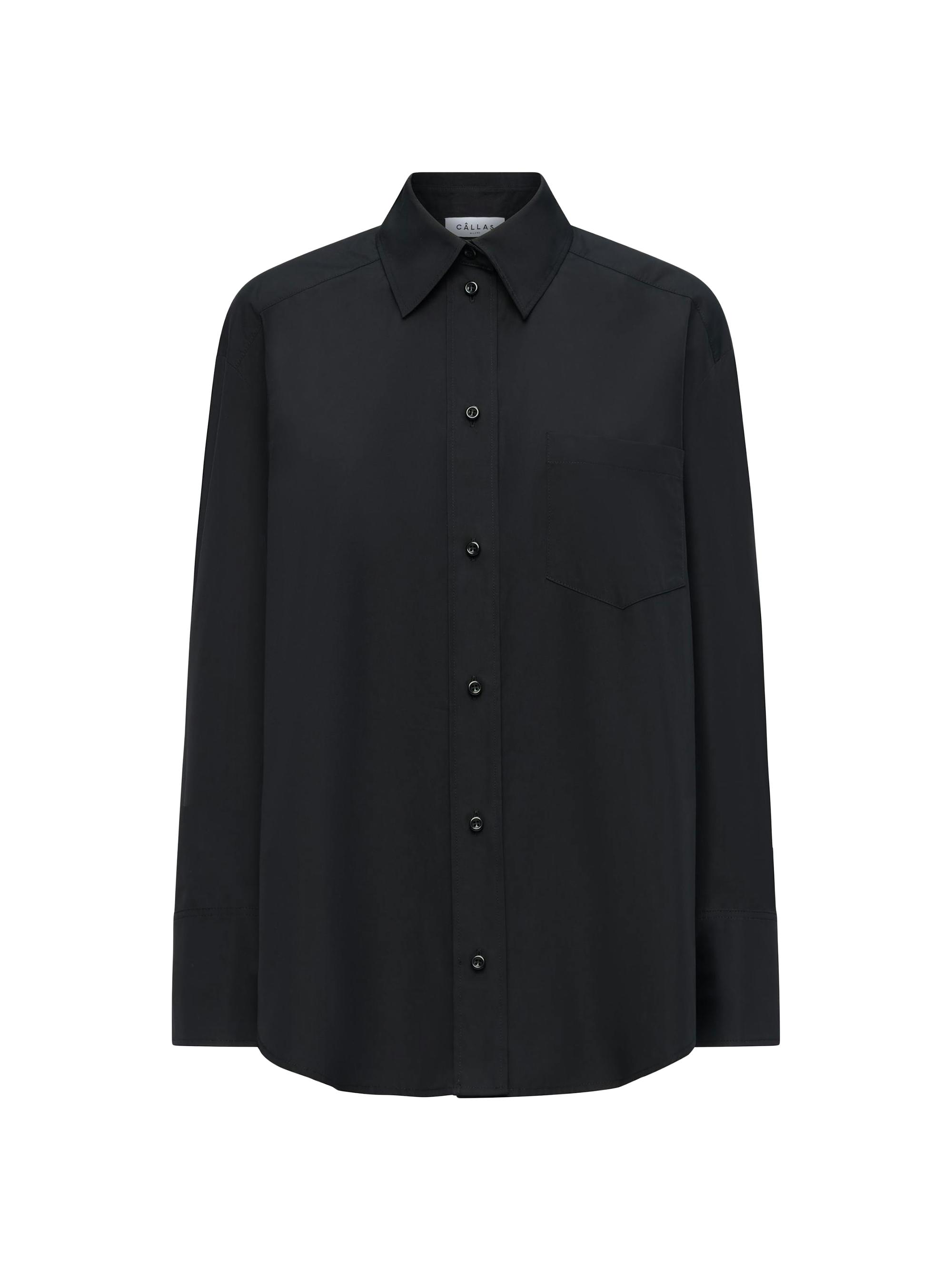 Callas Milano Women's Edie Pleated Back Oversize Shirt - Black