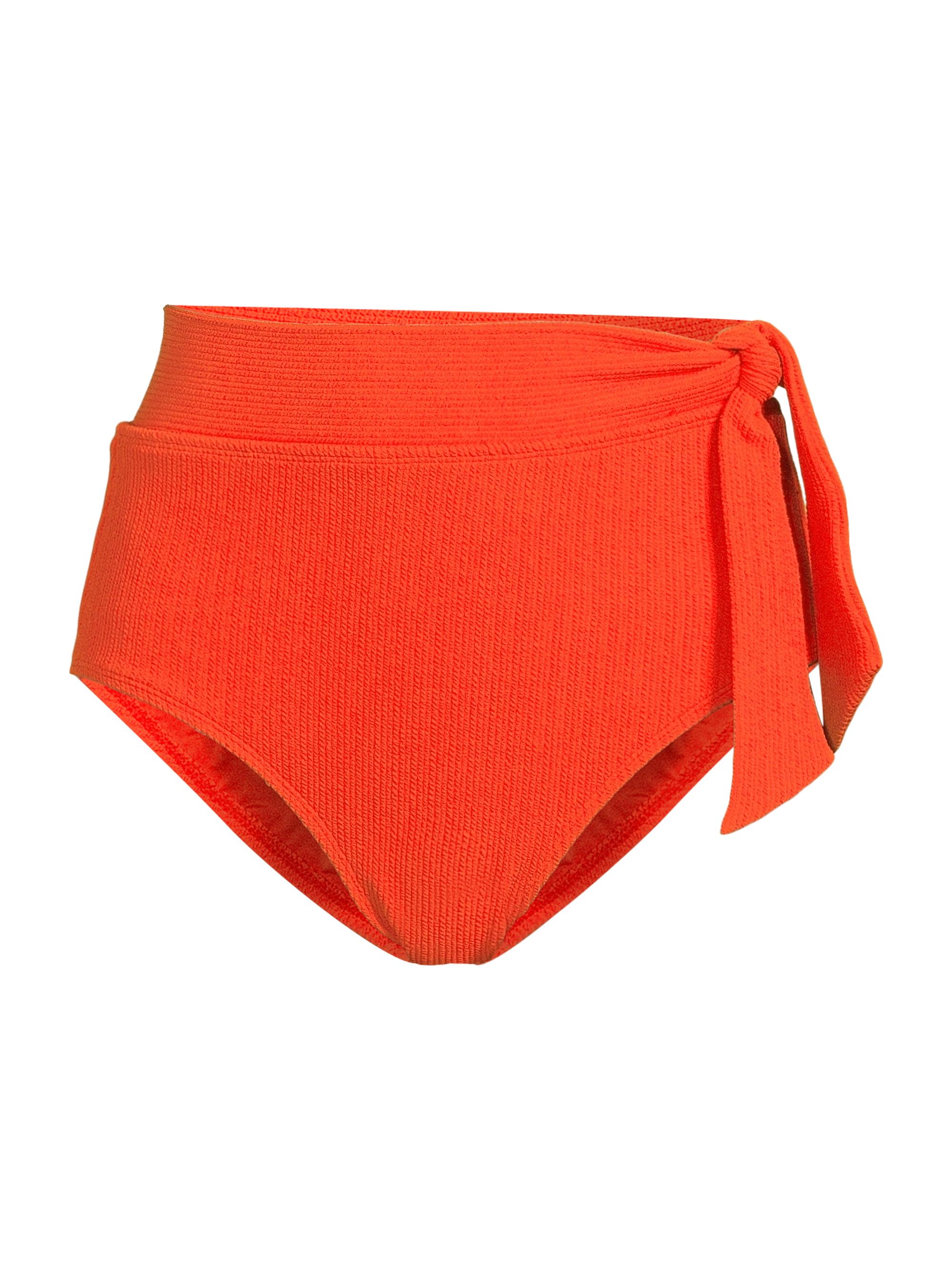 Change of Scenery Women's Textured Side-Tie High-Waisted Bikini Bottom - Flame Texture