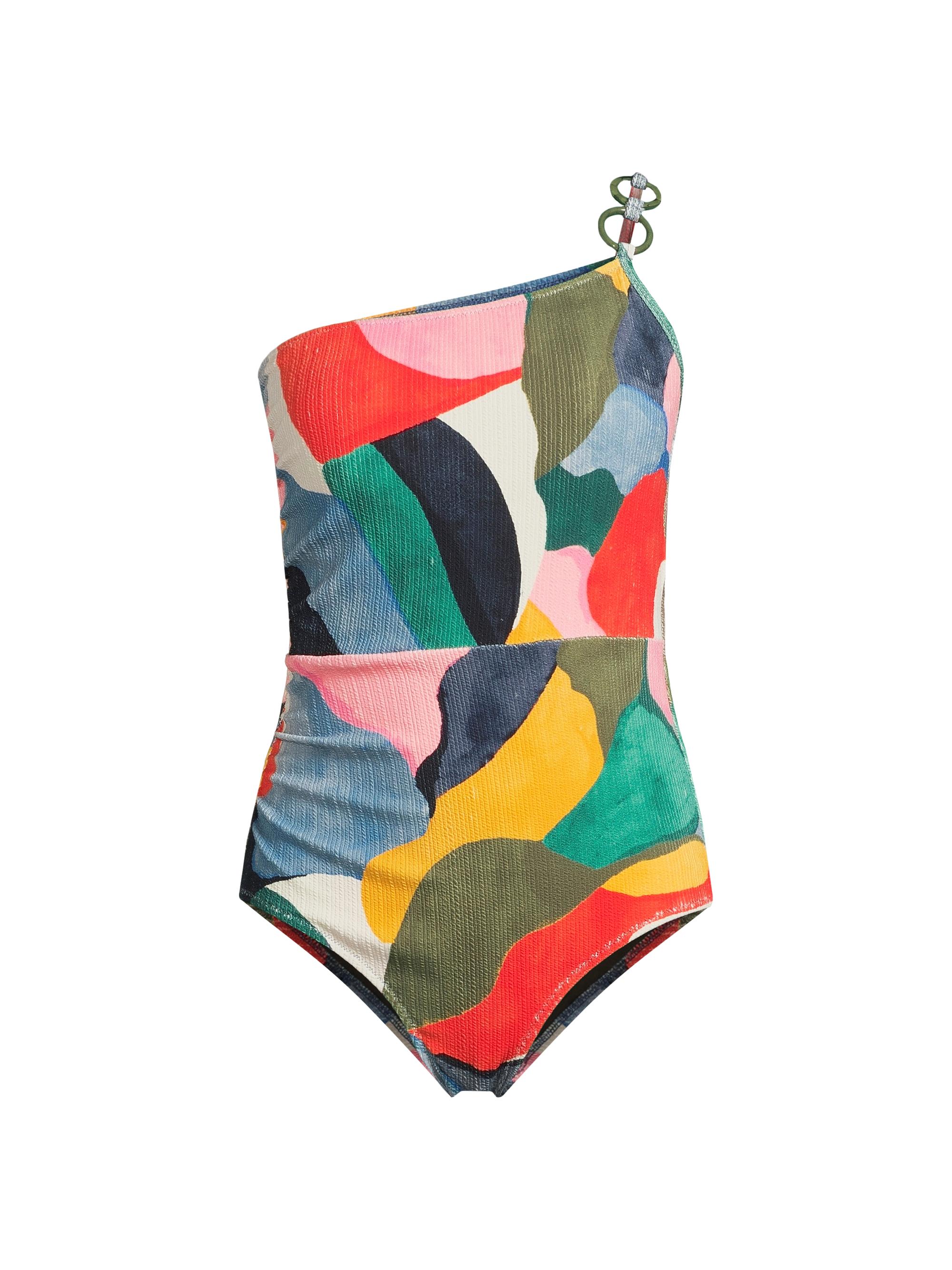Change of Scenery Women's Kara One-Shoulder One-Piece Swimsuit - Carta Colorblock