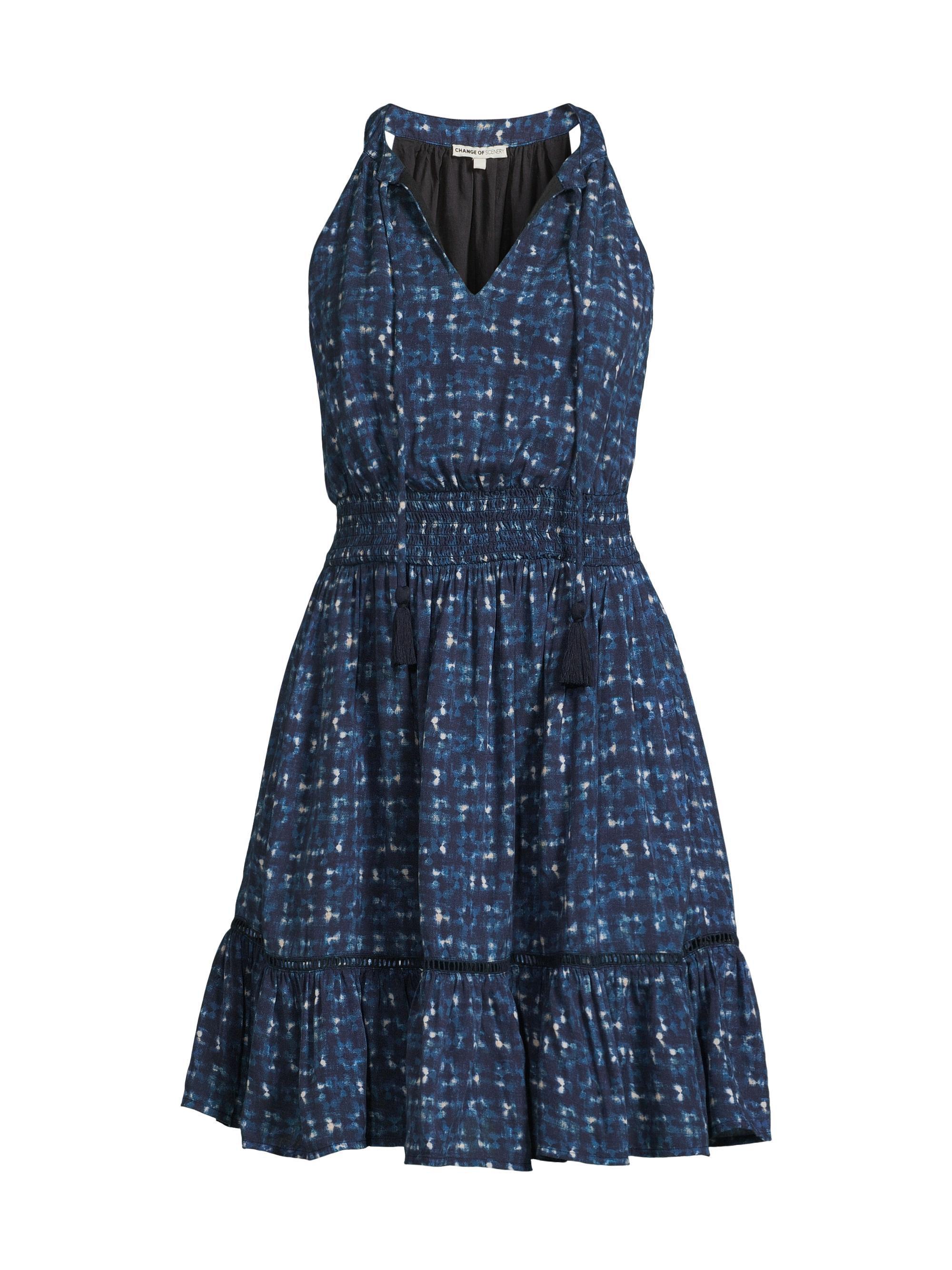 Change of Scenery Women's Emma Cotton-Blend Minidress - Denim Noir