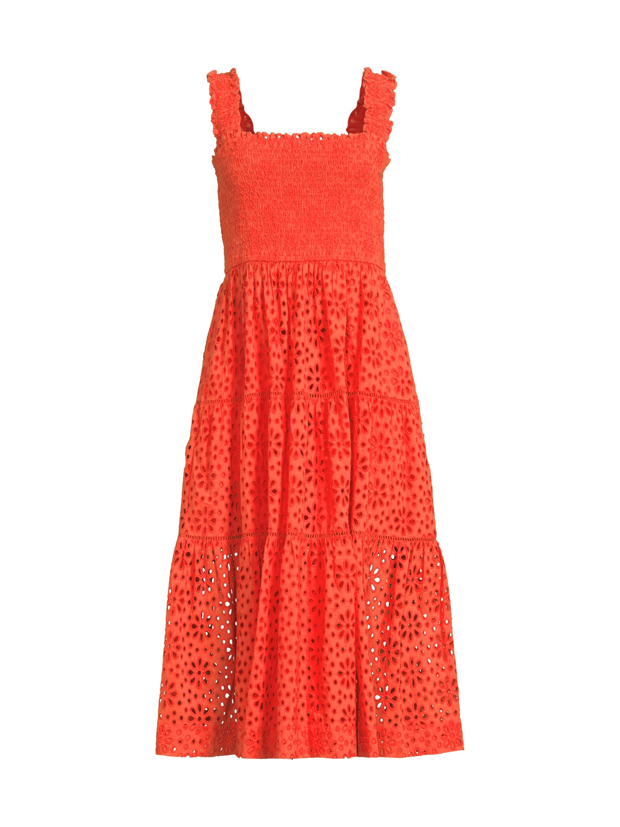 Change of Scenery Women's Kristen Seaside Eyelet Midi-Dress - Flame
