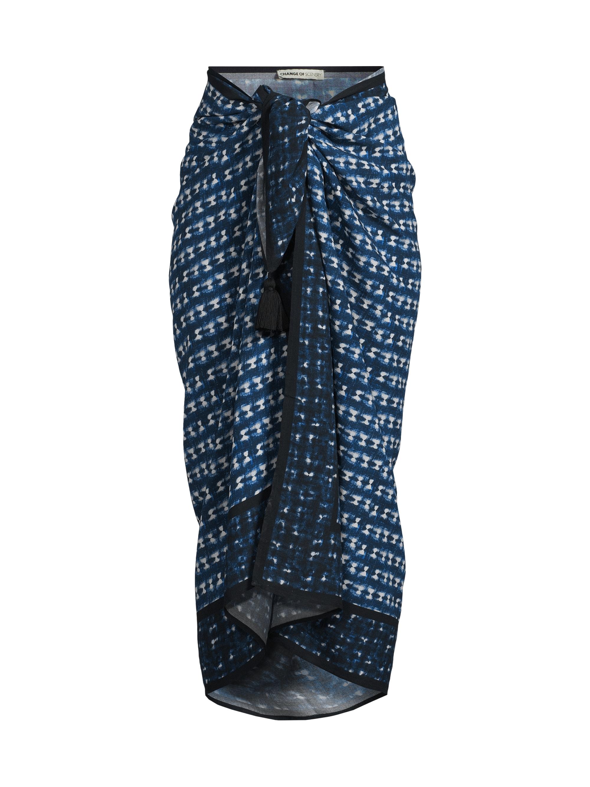 Change of Scenery Women's Melanie Abstract Pareo - Denim Tides