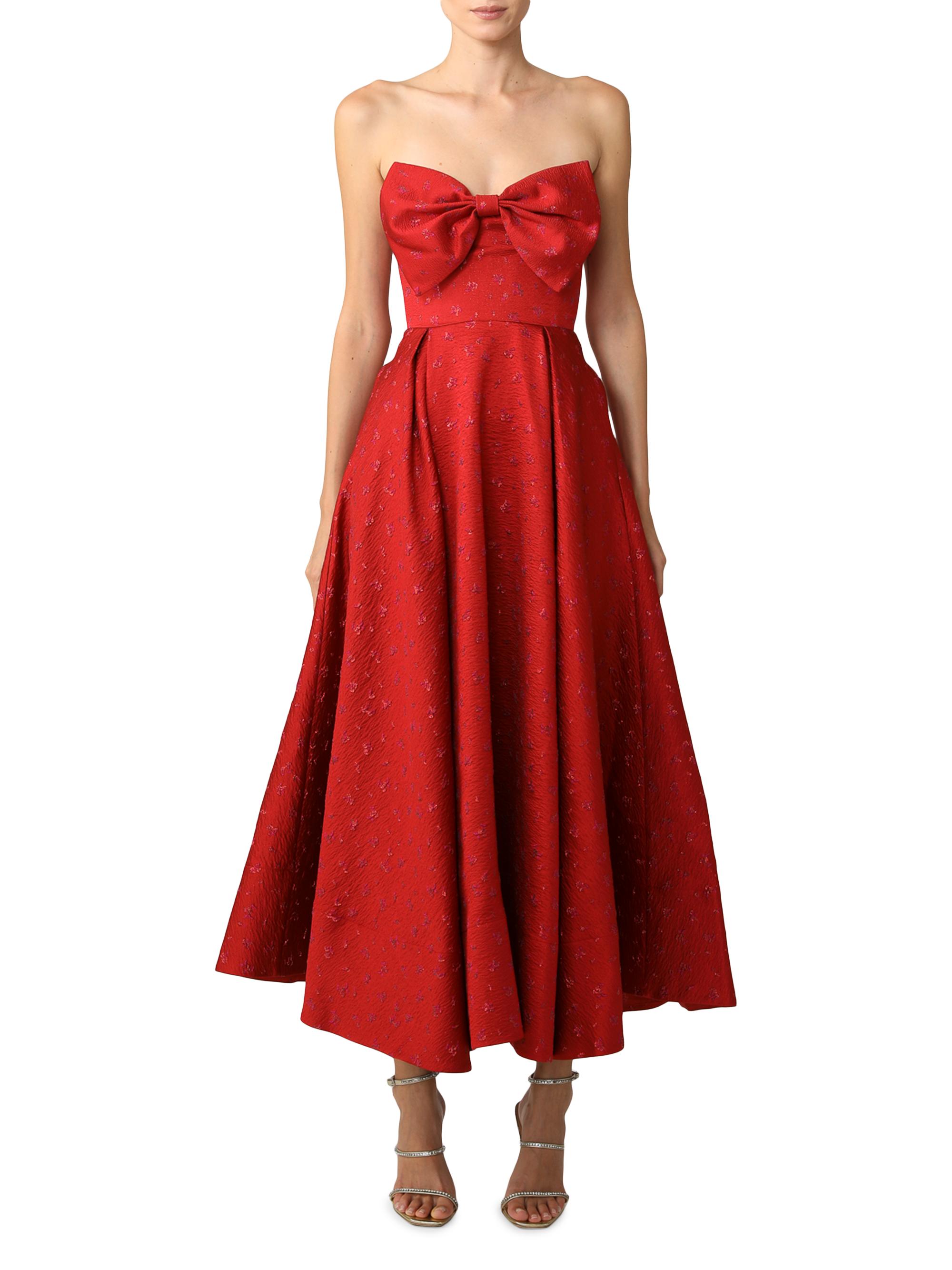 Sau Lee Juliette Jacquard Bow Cocktail Dress | Saks Fifth Avenue
