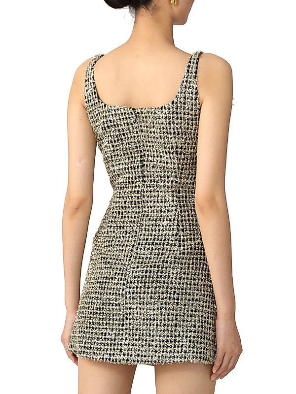 Shop Sau Lee Aidan Tweed Square-Neck Minidress | Saks Fifth Shop Sau Lee Aidan Tweed Square-Neck Minidress | Saks Fifth