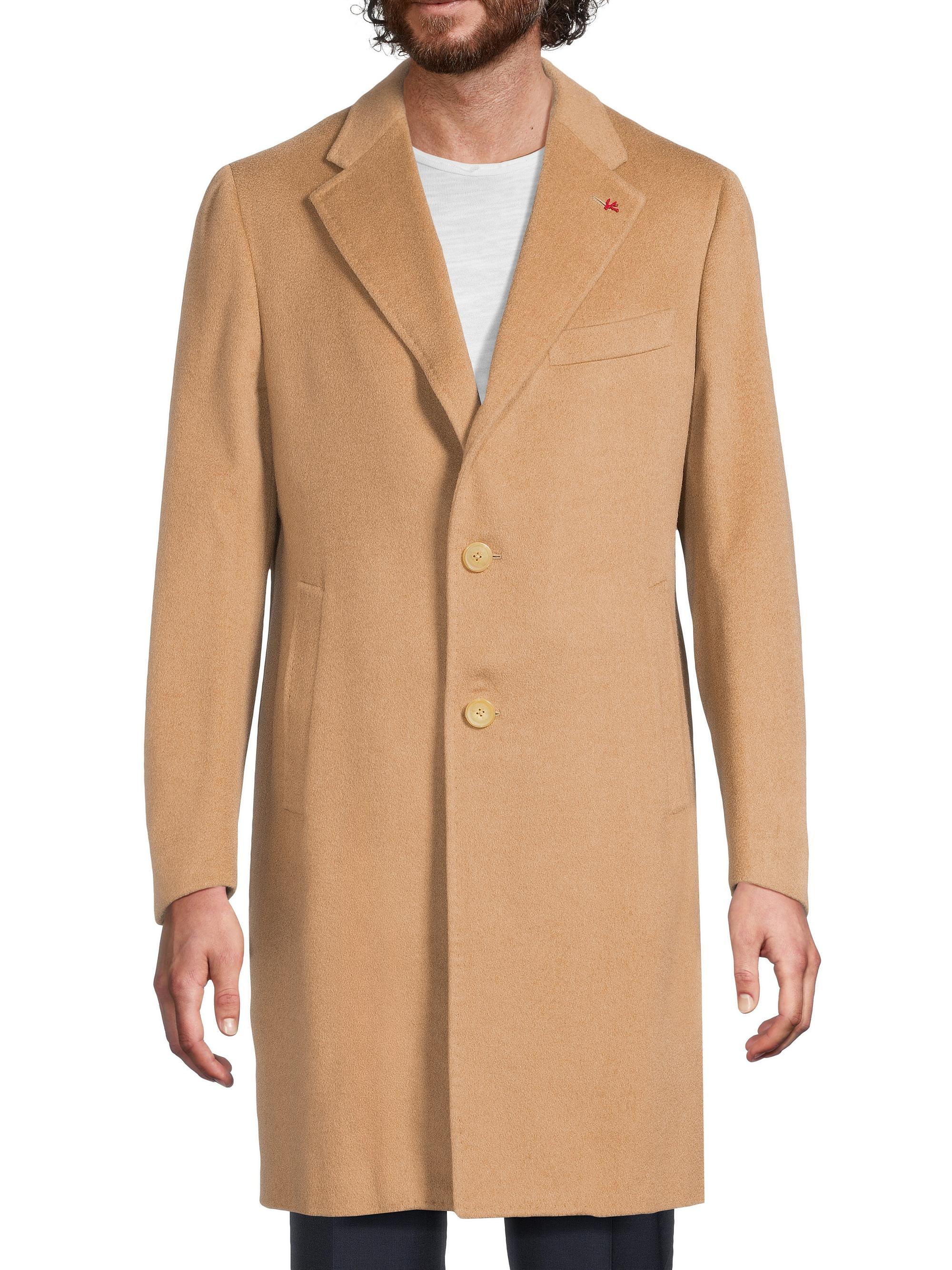 Isaia Ross Camel Hair Overcoat | Saks Fifth Avenue